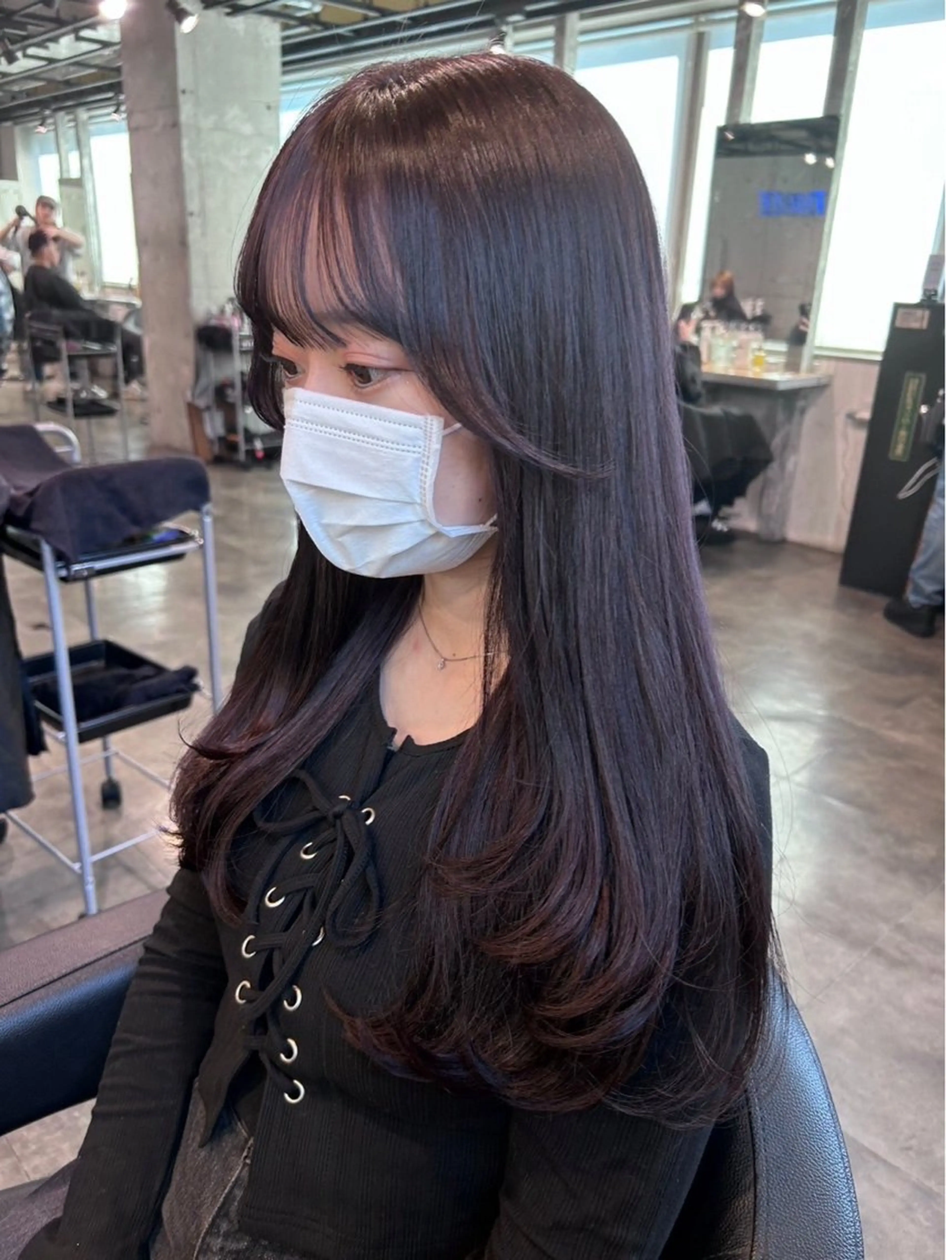 ロング カラー カット ヘアカラー トリートメント 🤍ベージュ/透明感 韓国ヘア/まりん🤍のヘアスタイル