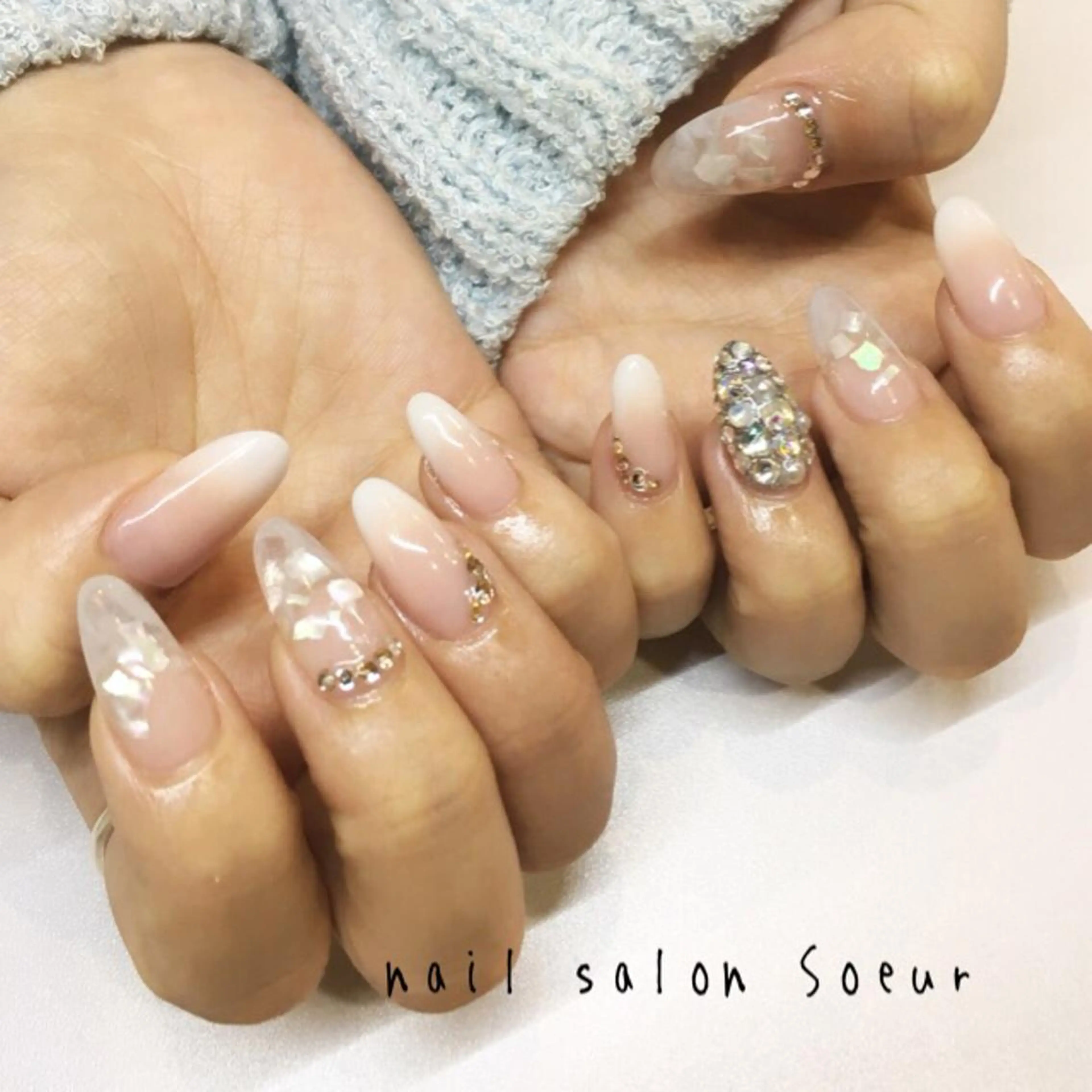 ネイル クリアネイル 持ち込み スカルプネイル ハンドネイル nail salon Soeurのネイルデザイン