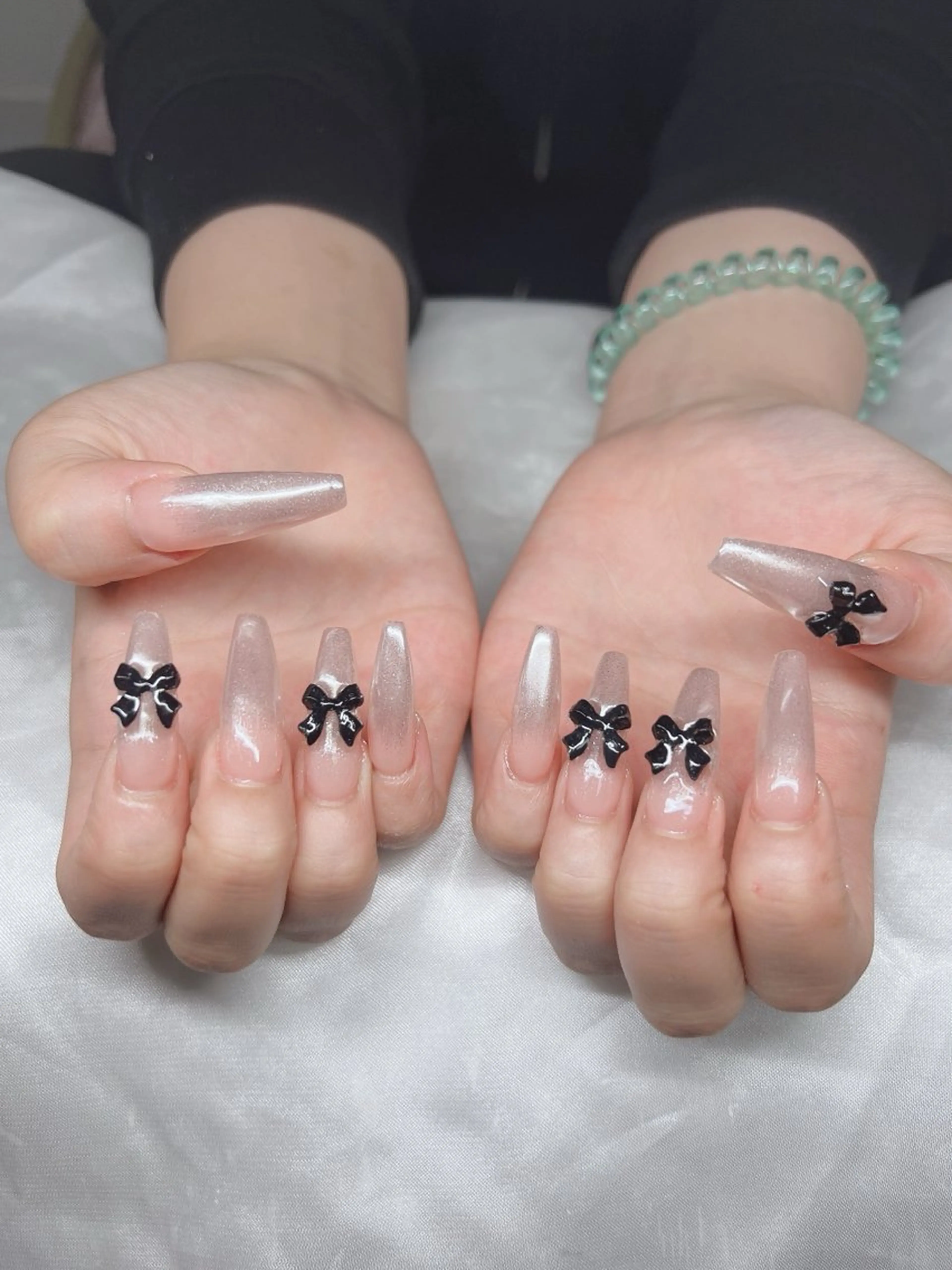 ネイル 長さ出し グラデーション キラキラネイル マグネットネイル ニュアンスネイル ハンドネイル Lee Nails チップ長さだし専門店のネイルデザイン