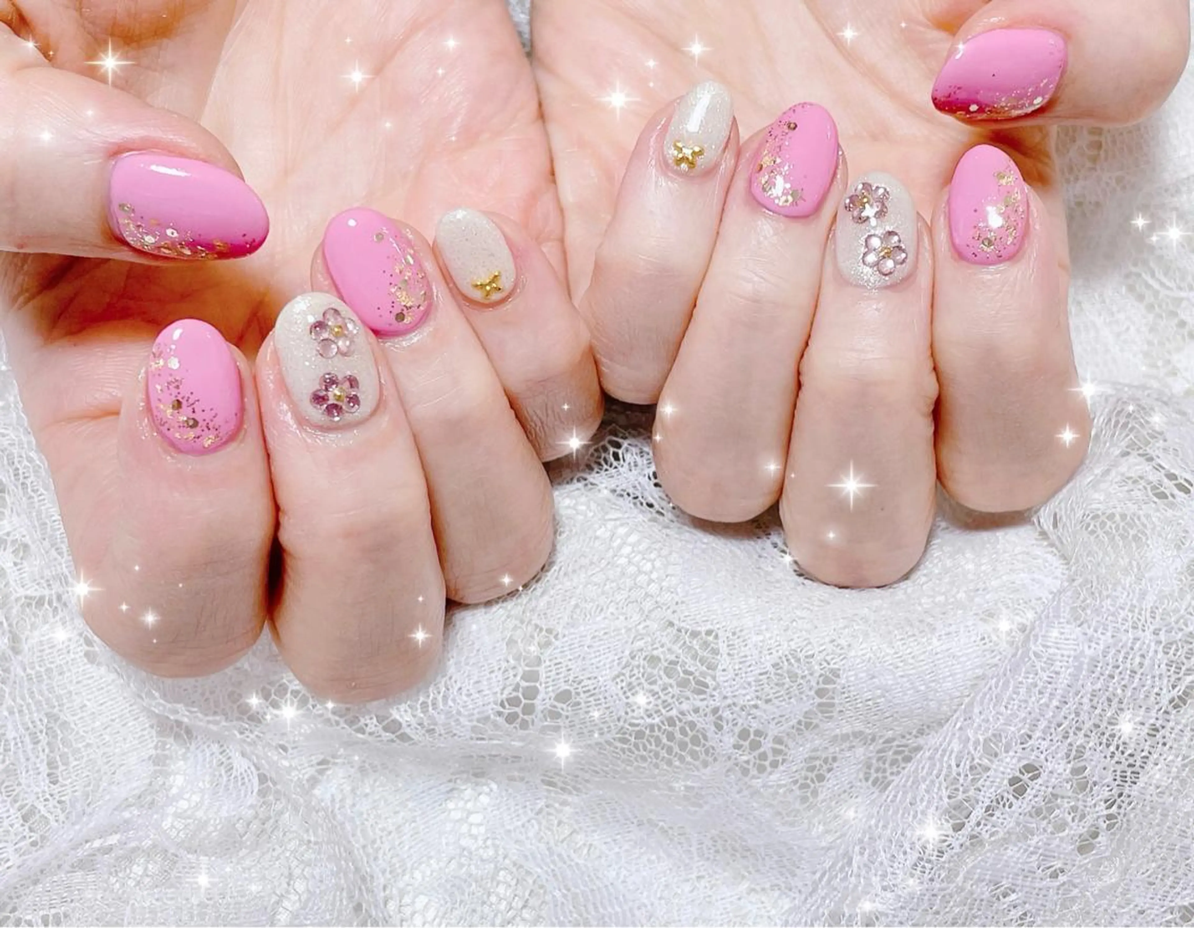 ネイル 春ネイル ハンドネイル FLARE NAIL フレアネイルのネイルデザイン