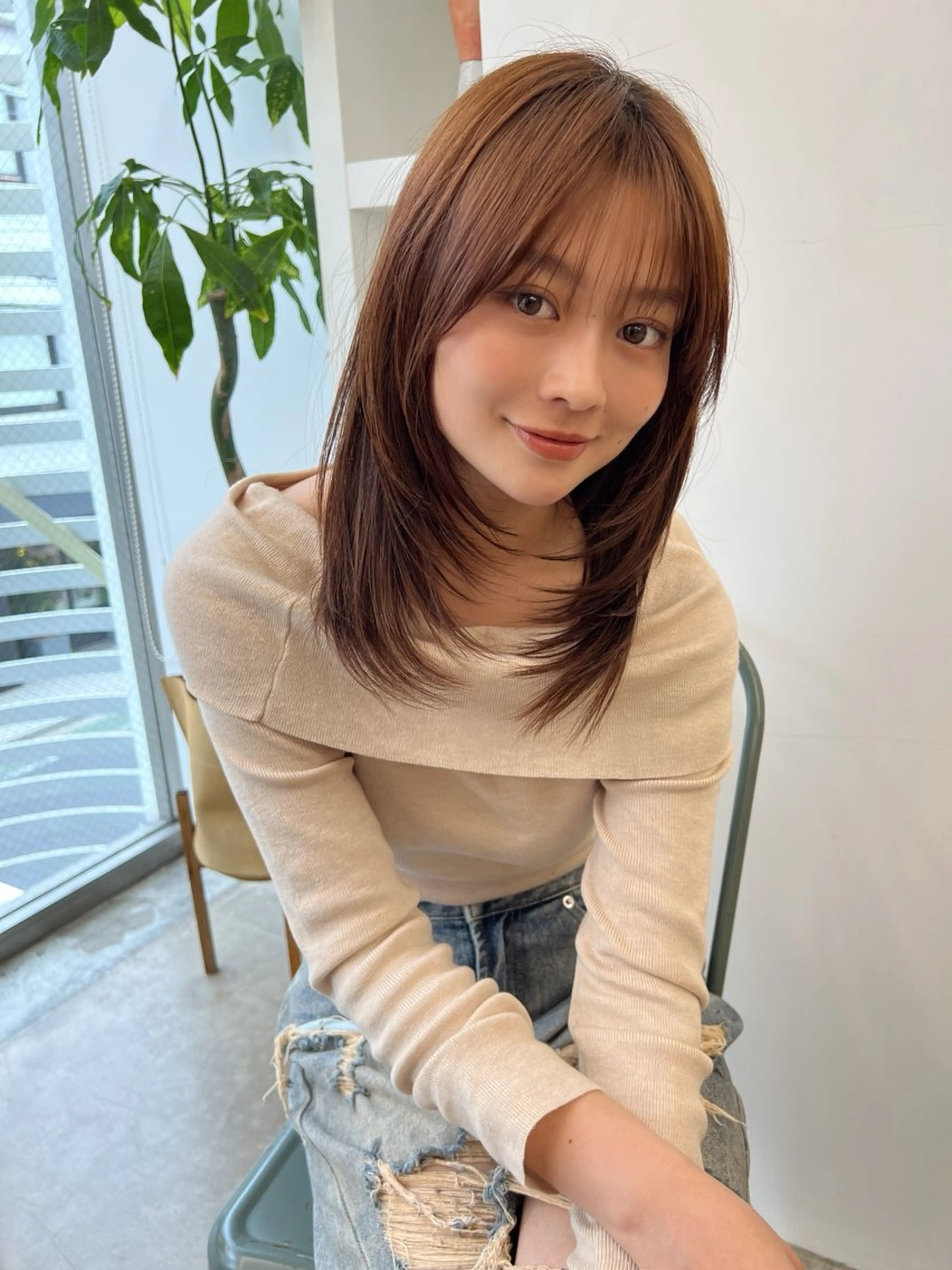 ロング レイヤーカット sand yokohama所属・ほの/ボブ/透明感カ ラー/レイヤーカットのヘアスタイル