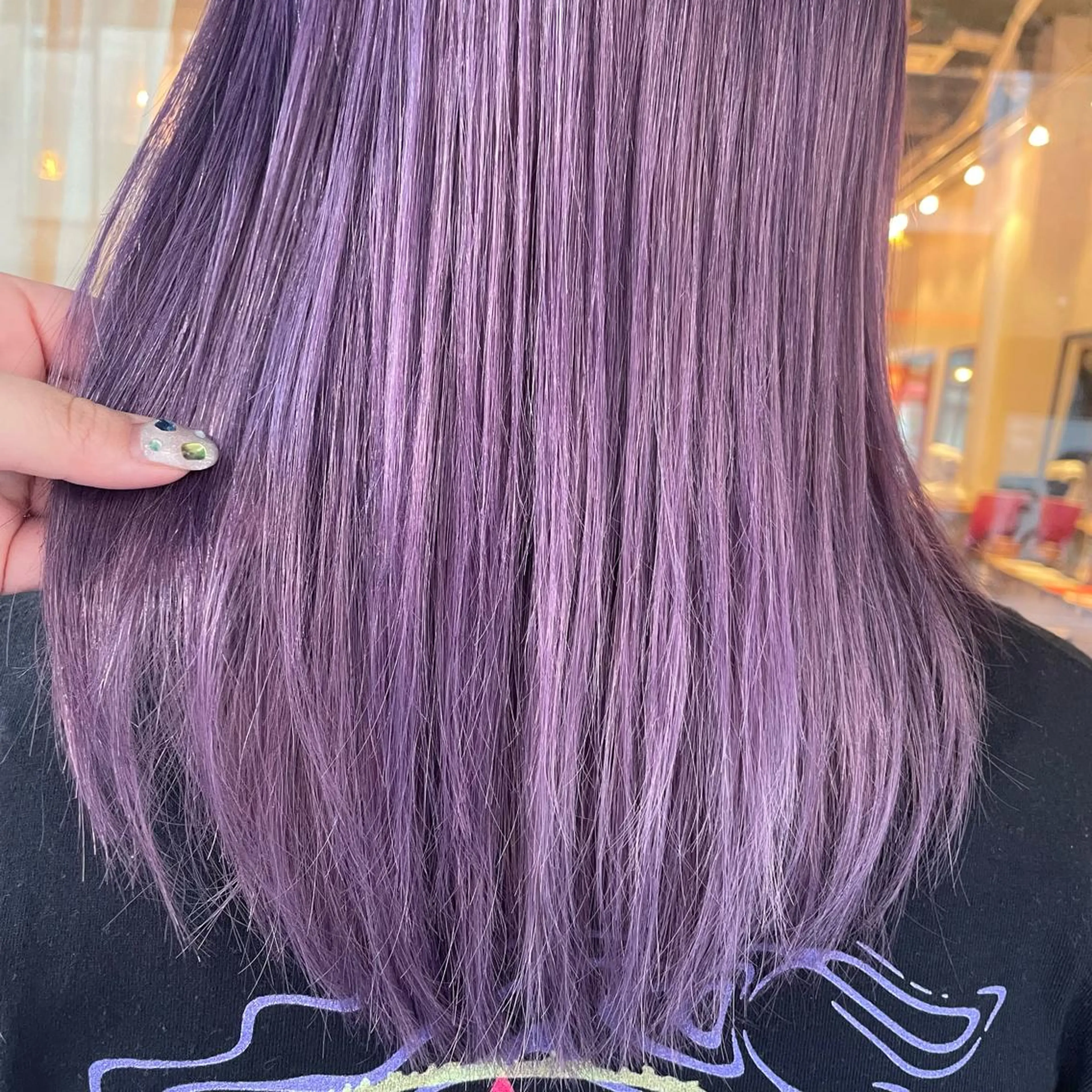 ロング カラー ブリーチ ラベンダーカラー シルバー ふるはし みなのヘアスタイル