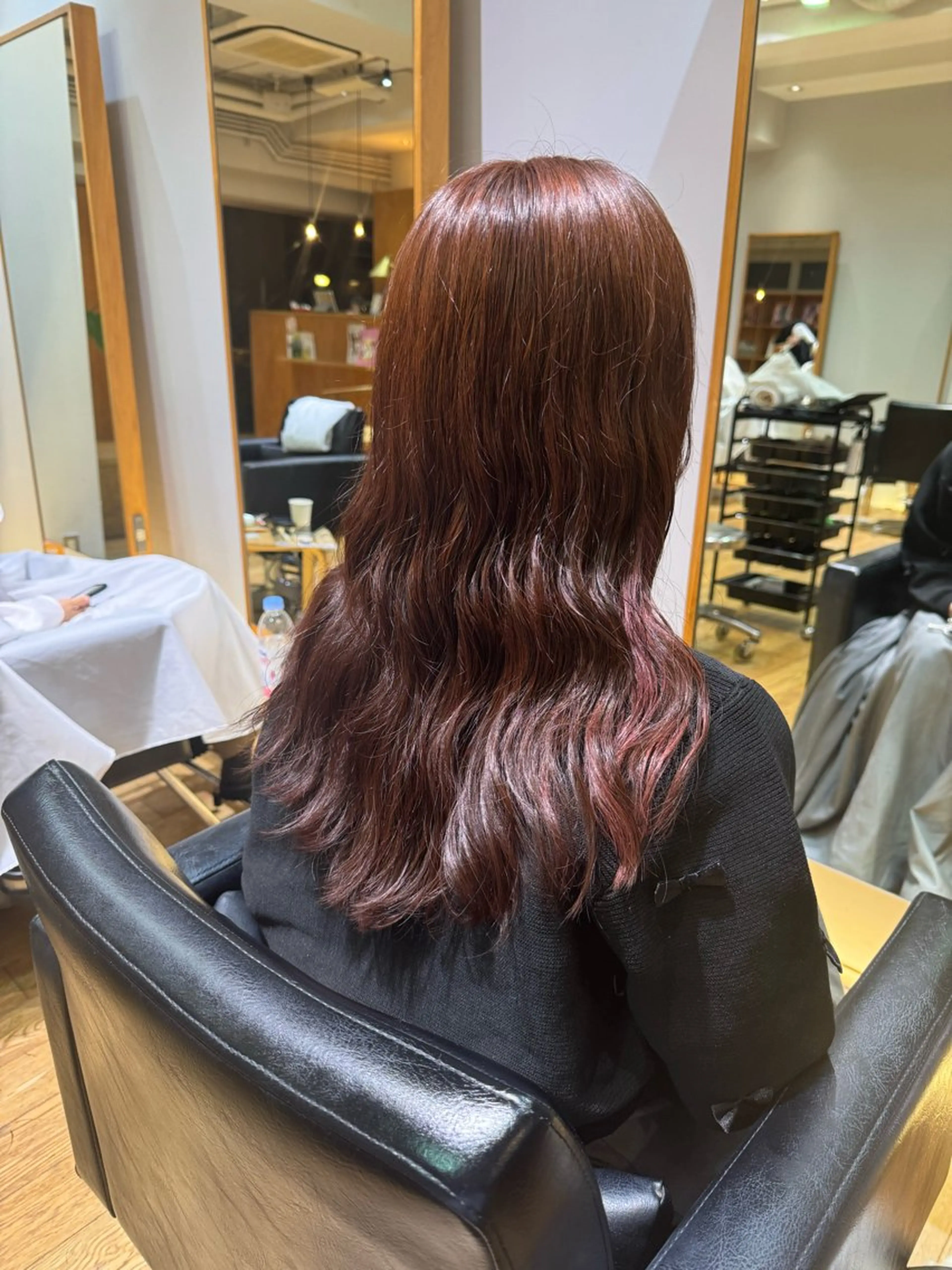 セミロング セミロングパーマ ピンクブラウン カット ヘアカラー パーマ なみまきパーマ/ボブ パーマ🌼杉田 萌恵のヘアスタイル