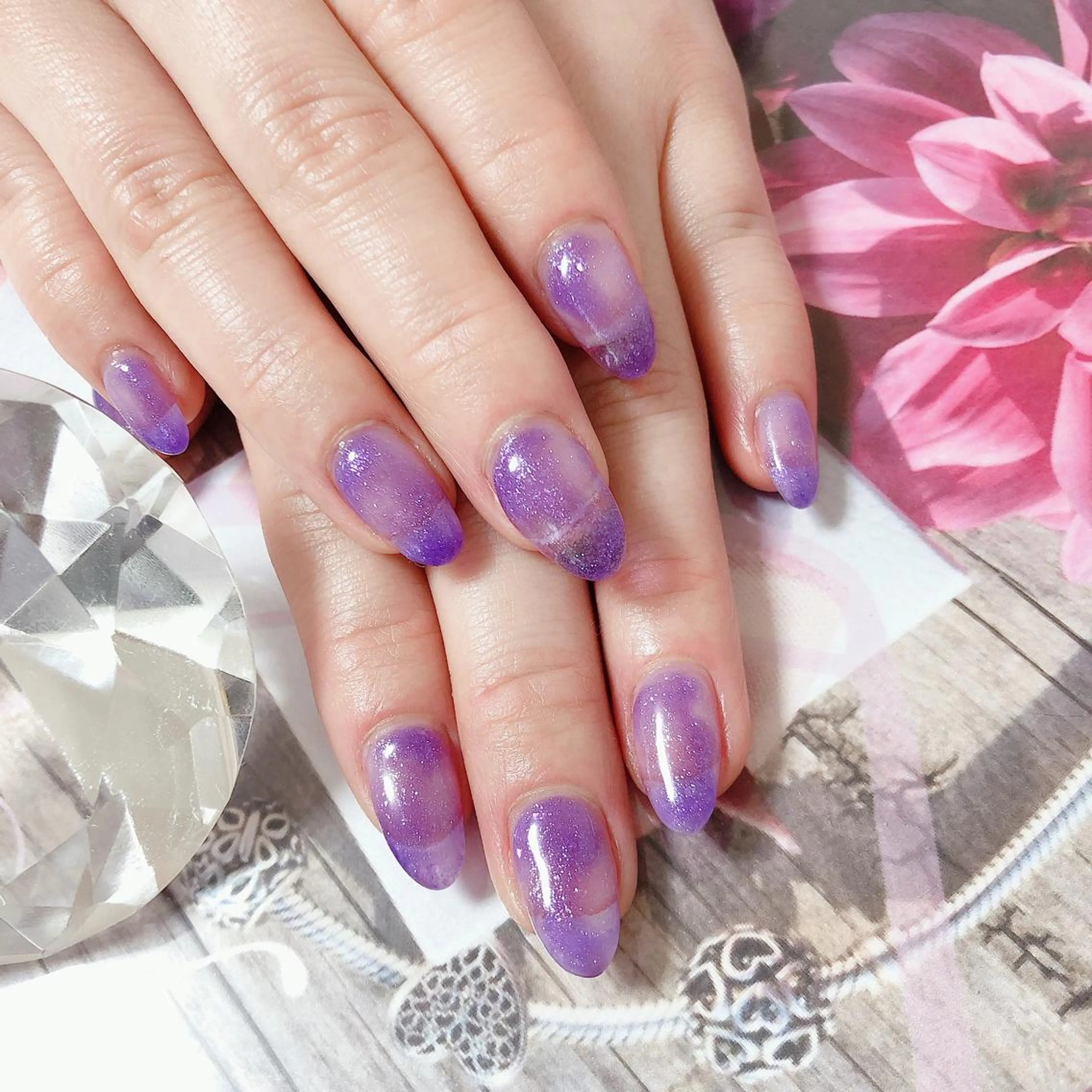 ミディアム ネイル ハンドネイル ハンドケア 💎ビューティサロン 湘南　RIRAN💎のネイルデザイン