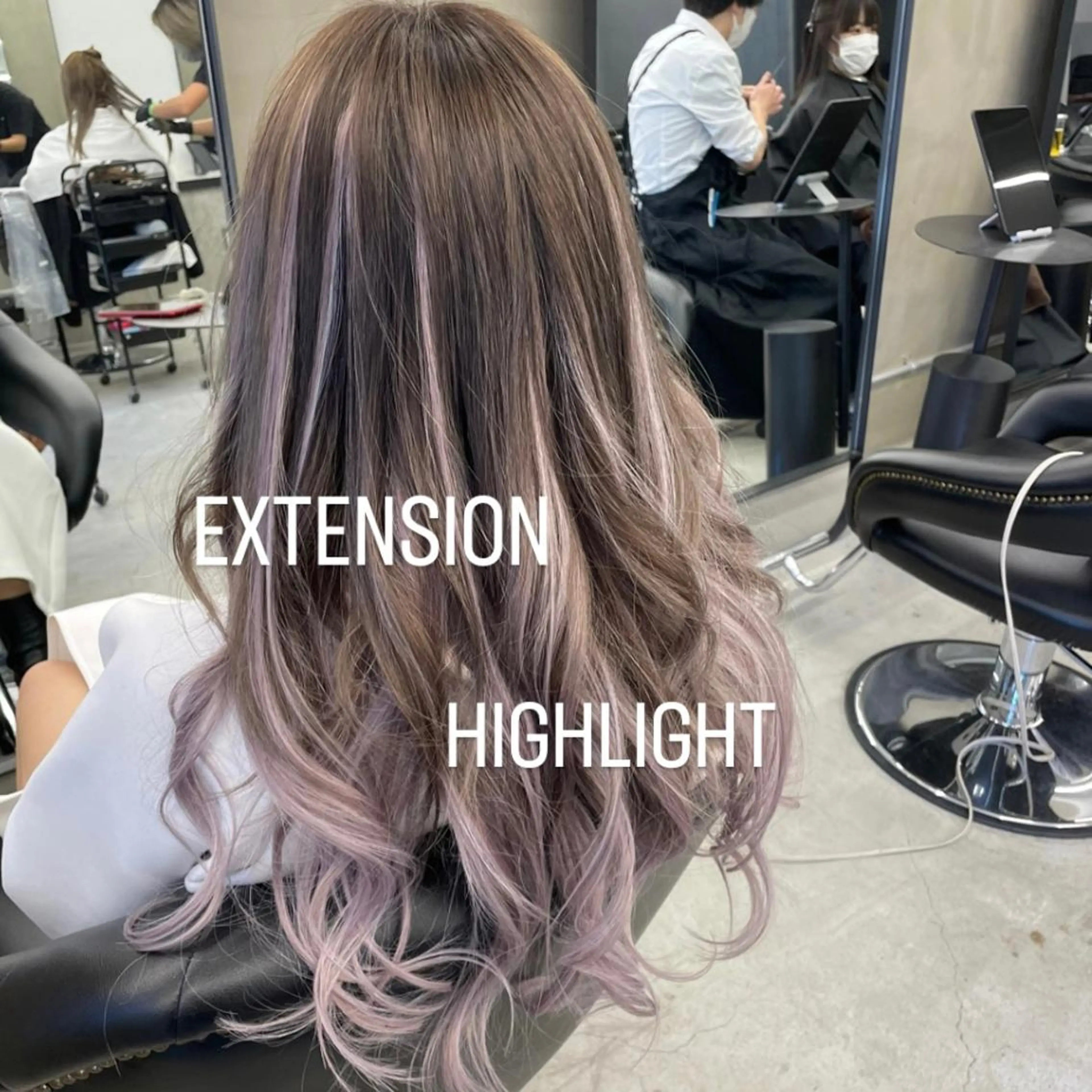 ロング カラー ヘアカラー エクステ エクステ🩵ブリーチ 韓国ヘア🩵KAEのヘアスタイル