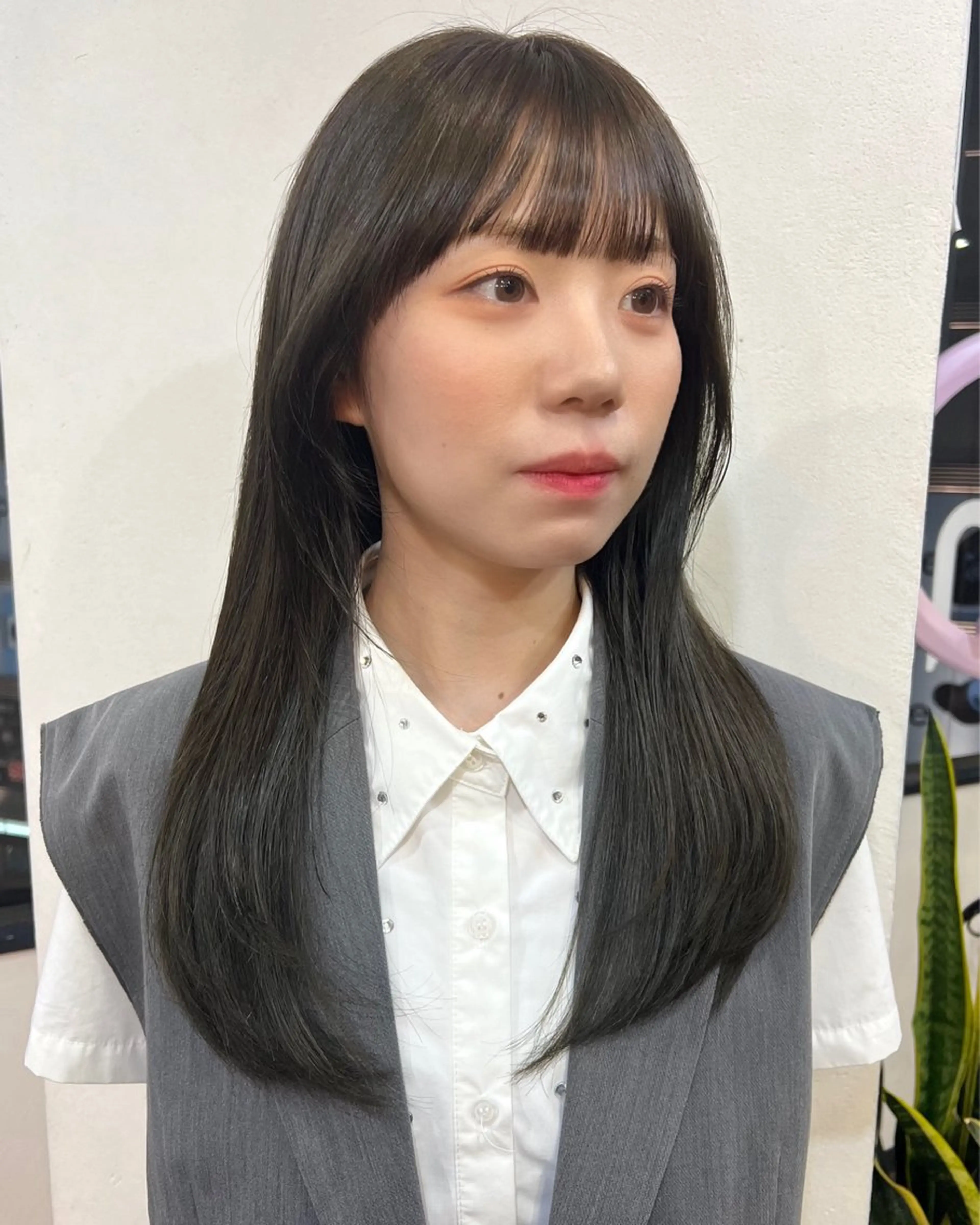 ロング レイヤーカット ローレイヤー サイドバング 韓国ヘア 🎀華澄のヘアスタイル