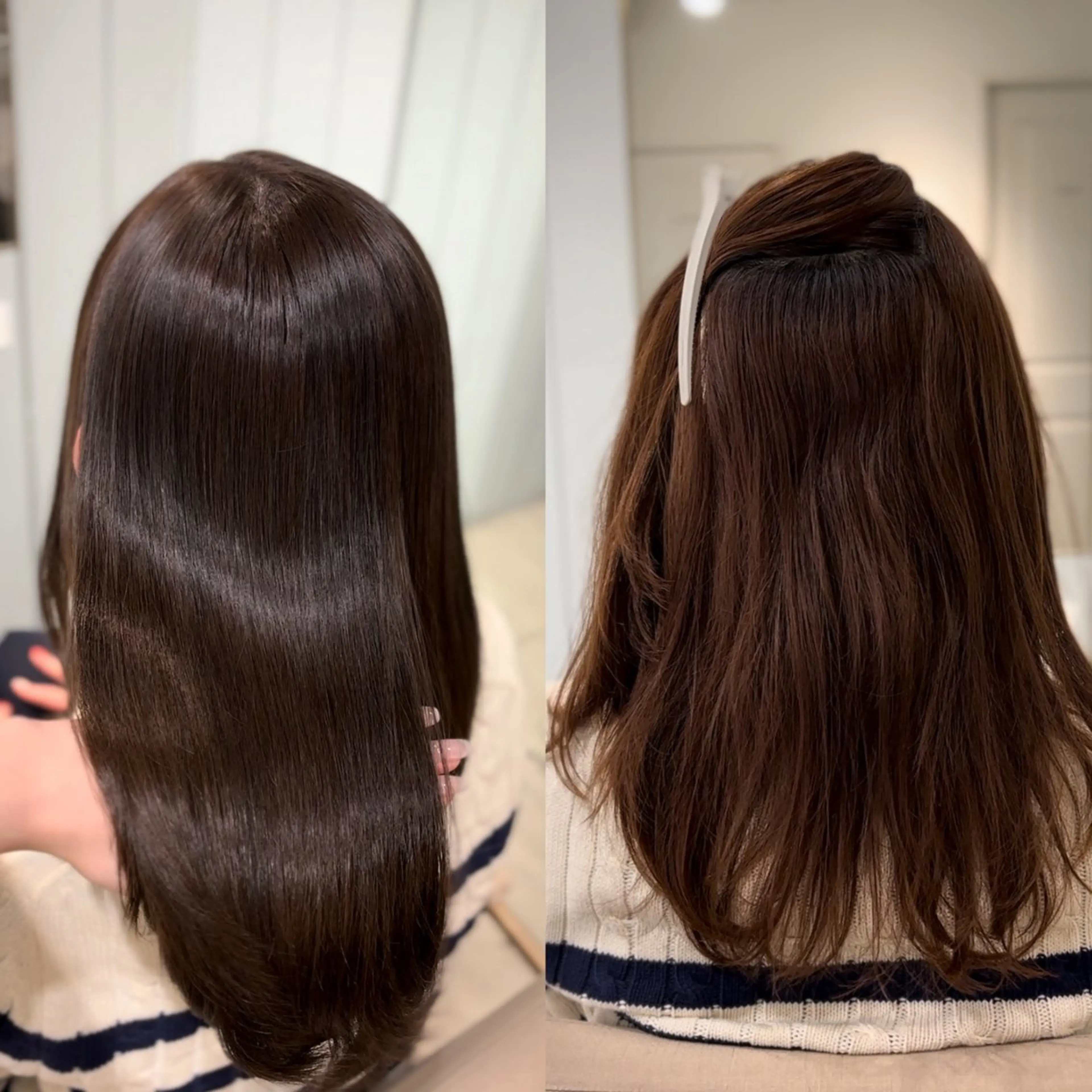 ミディアム カラー 縮毛矯正 ヘアカラー 縮毛矯正 トリートメント 美髪縮毛矯正/髪質 改善/Lecielのヘアスタイル