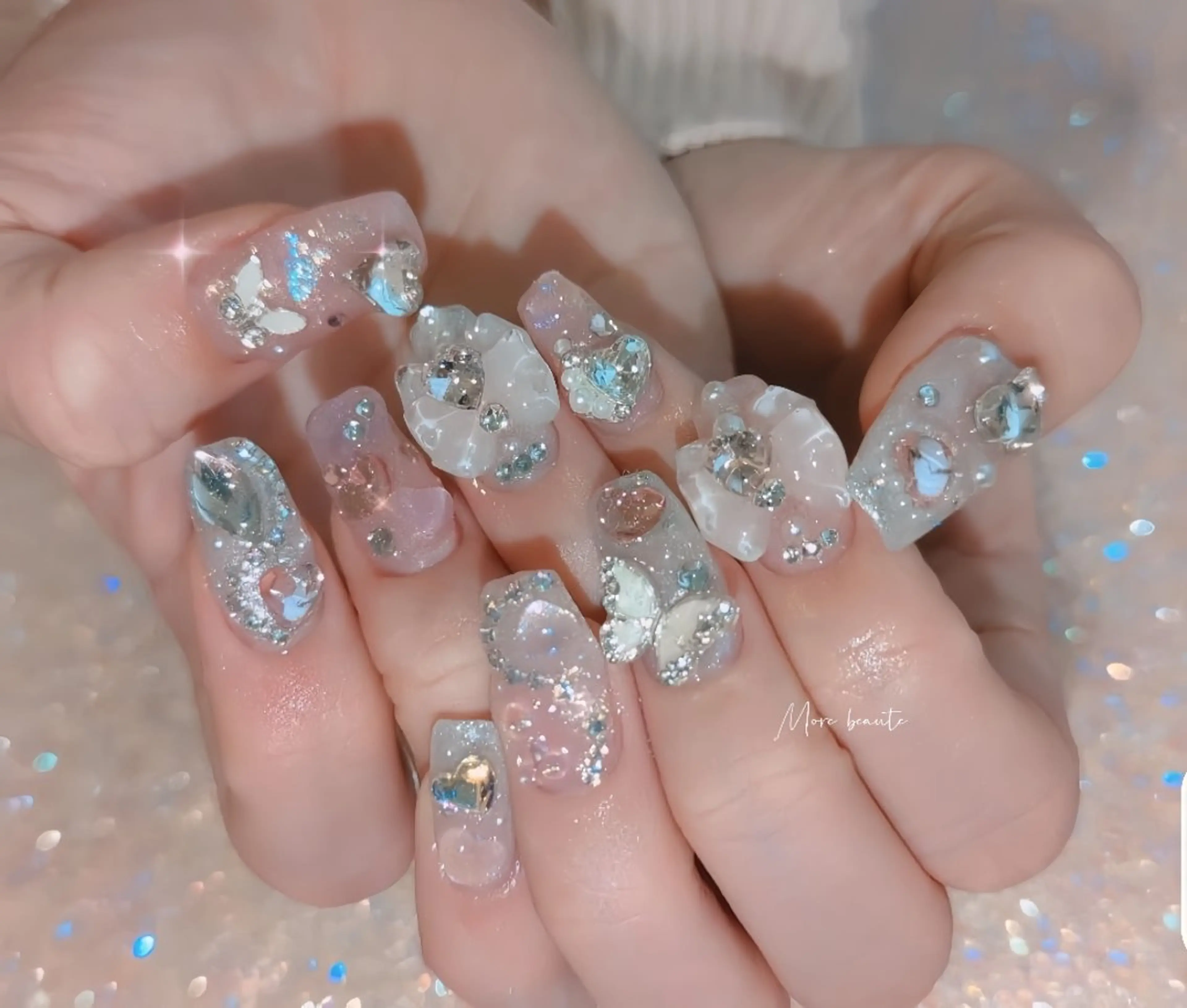 ネイル アートネイル ジェルネイル ハート 韓国ネイル マグネットネイル ハンドネイル I LOVE ME NAIL.｡.:*♡のネイルデザイン