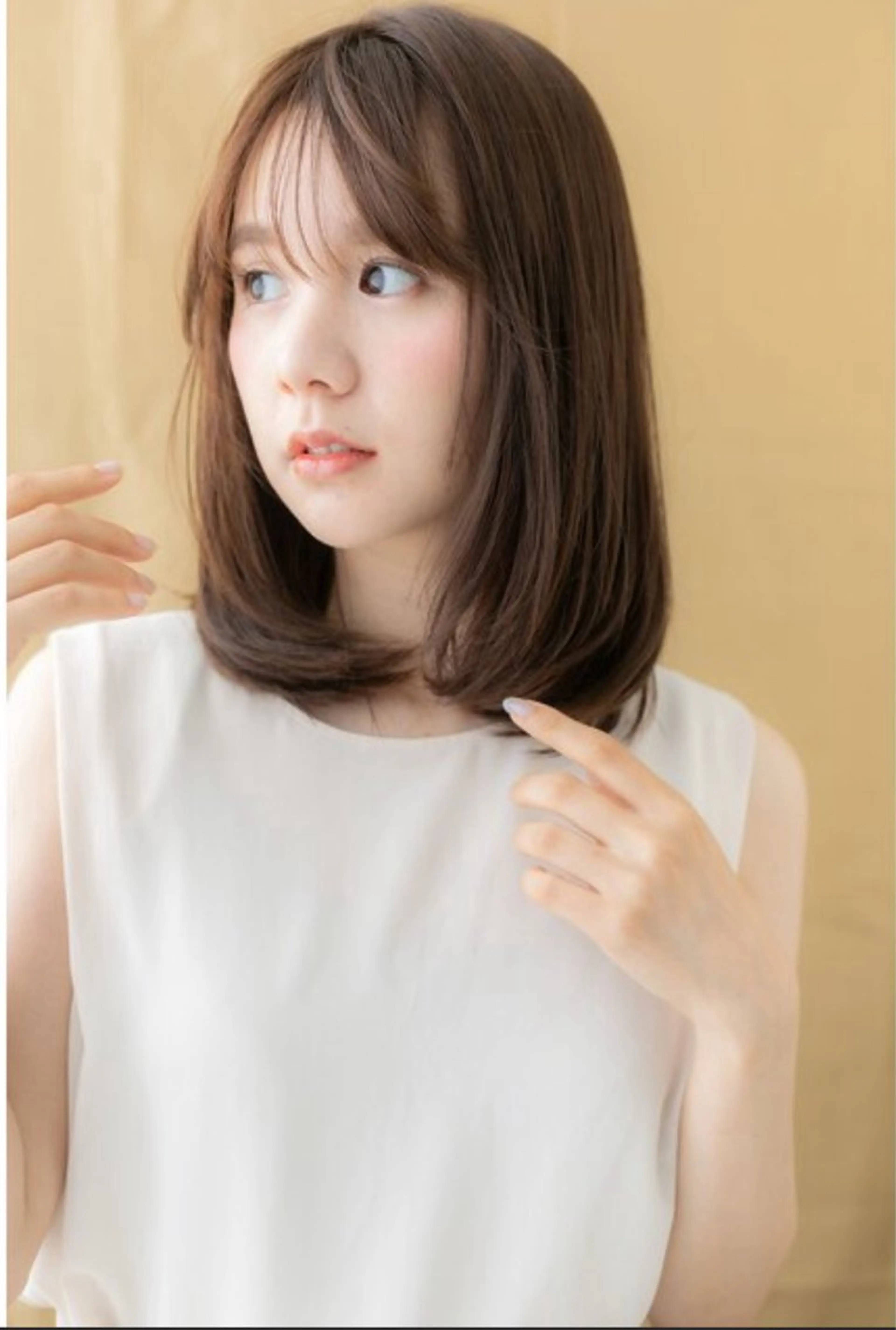 ミディアム カット くびれ&切りっぱボブ 得意👍佐藤歩のヘアスタイル