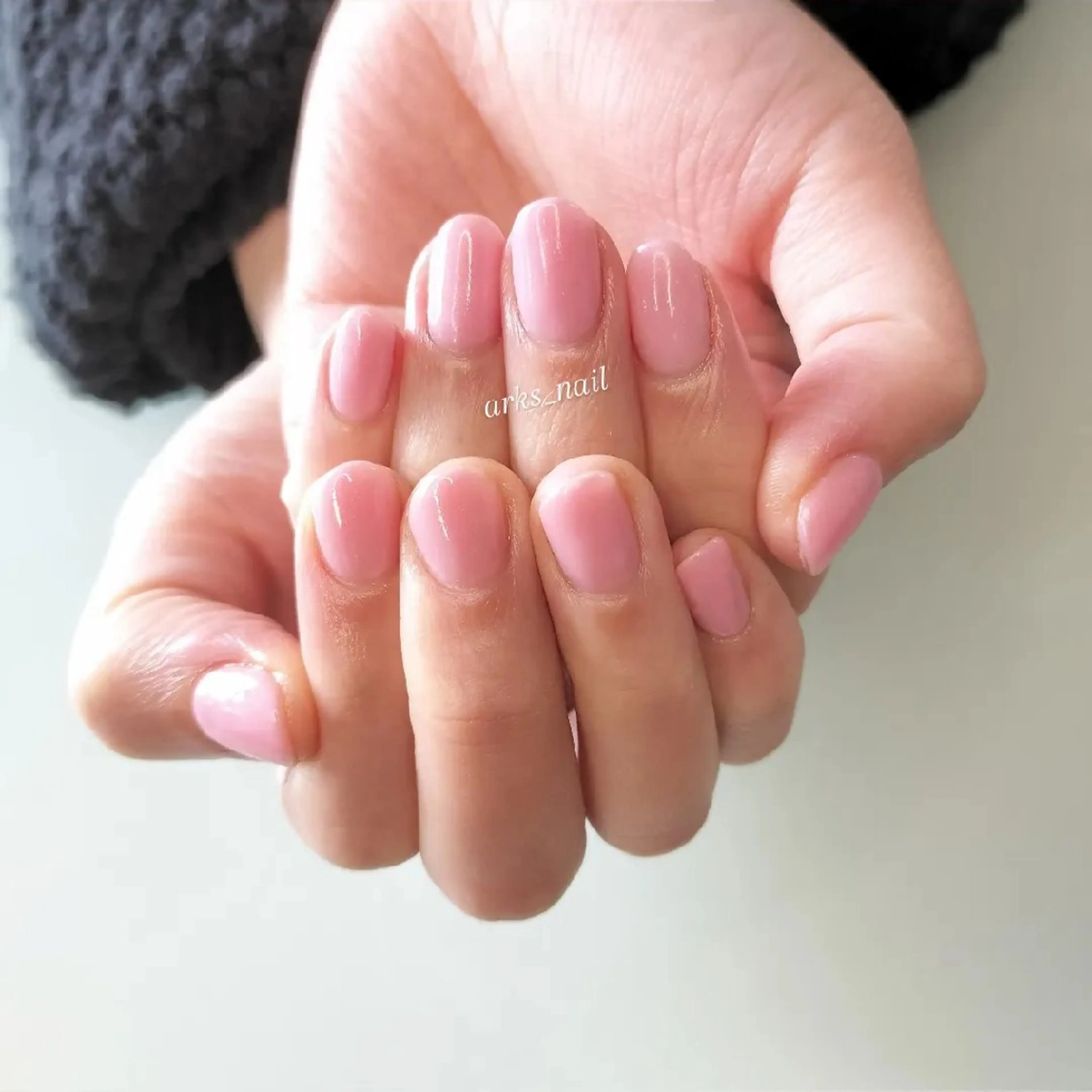 ネイル ジェルネイル ワンカラーネイル ピンク ハンドネイル アークス所属・arks nailのネイルデザイン