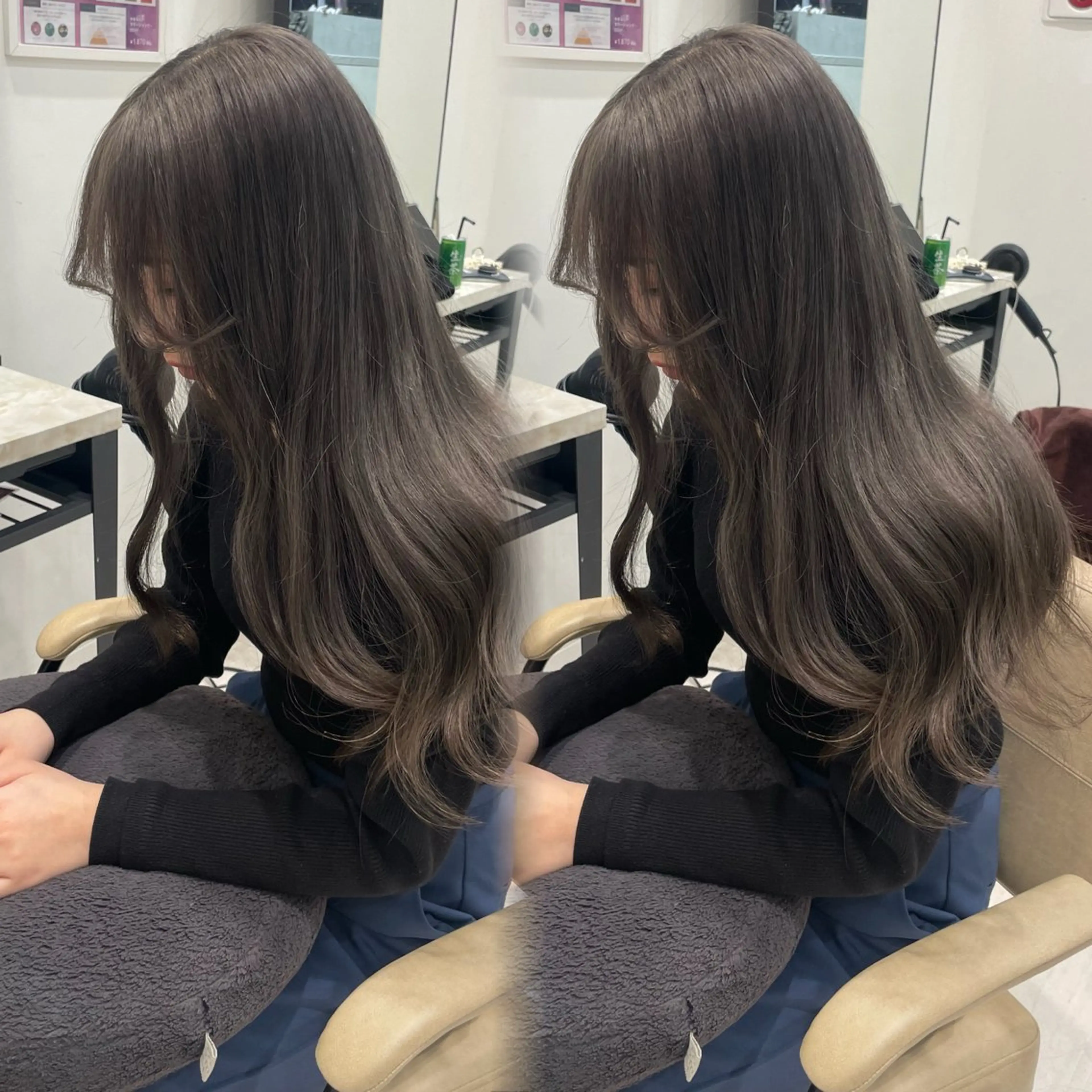 ロング カラー ヘアカラー ハッシュカット レイヤー池袋のヘアスタイル