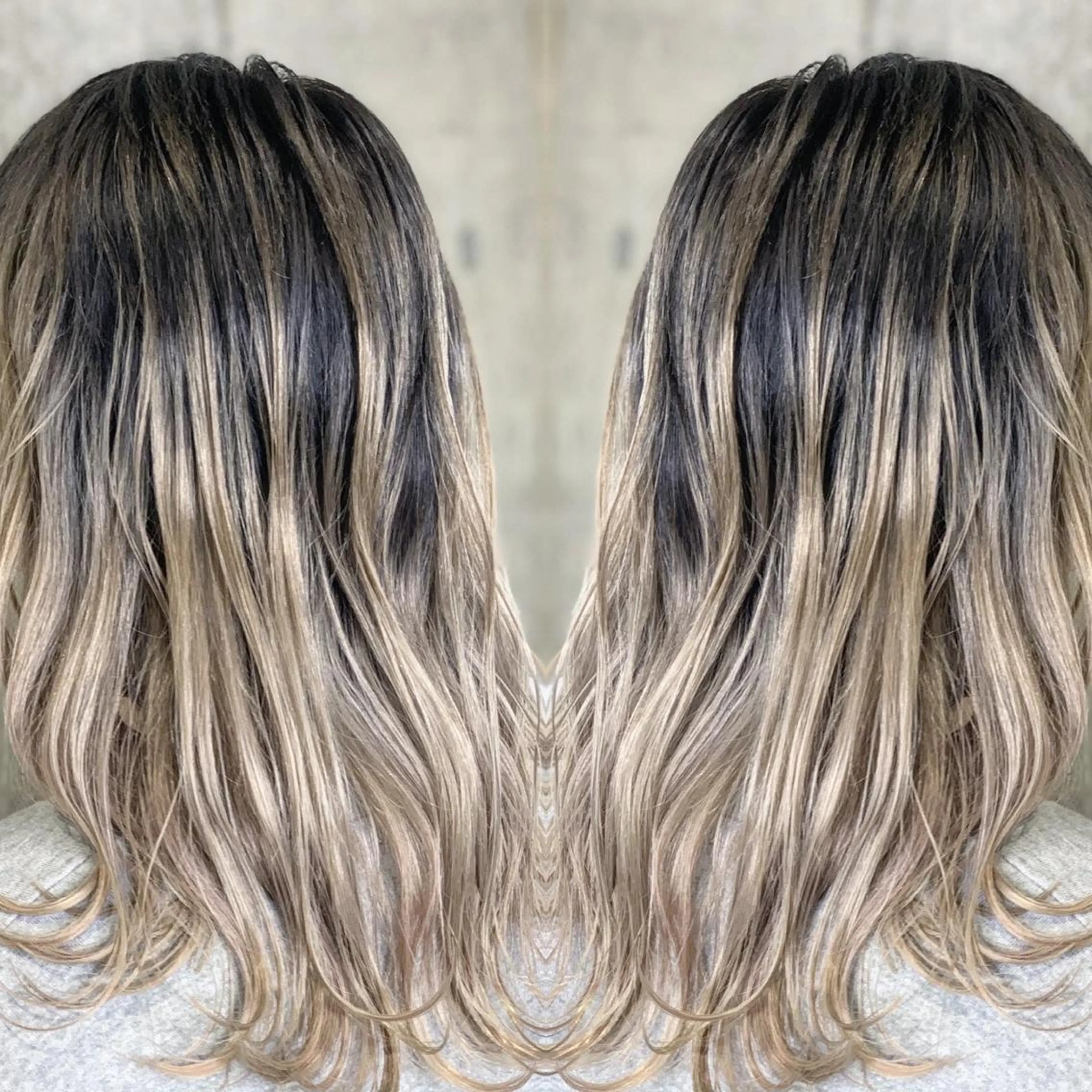 ミディアム カラー ヘアアレンジ ヘアカラー 髪質改善×ハイトーン 中田啄也のヘアスタイル