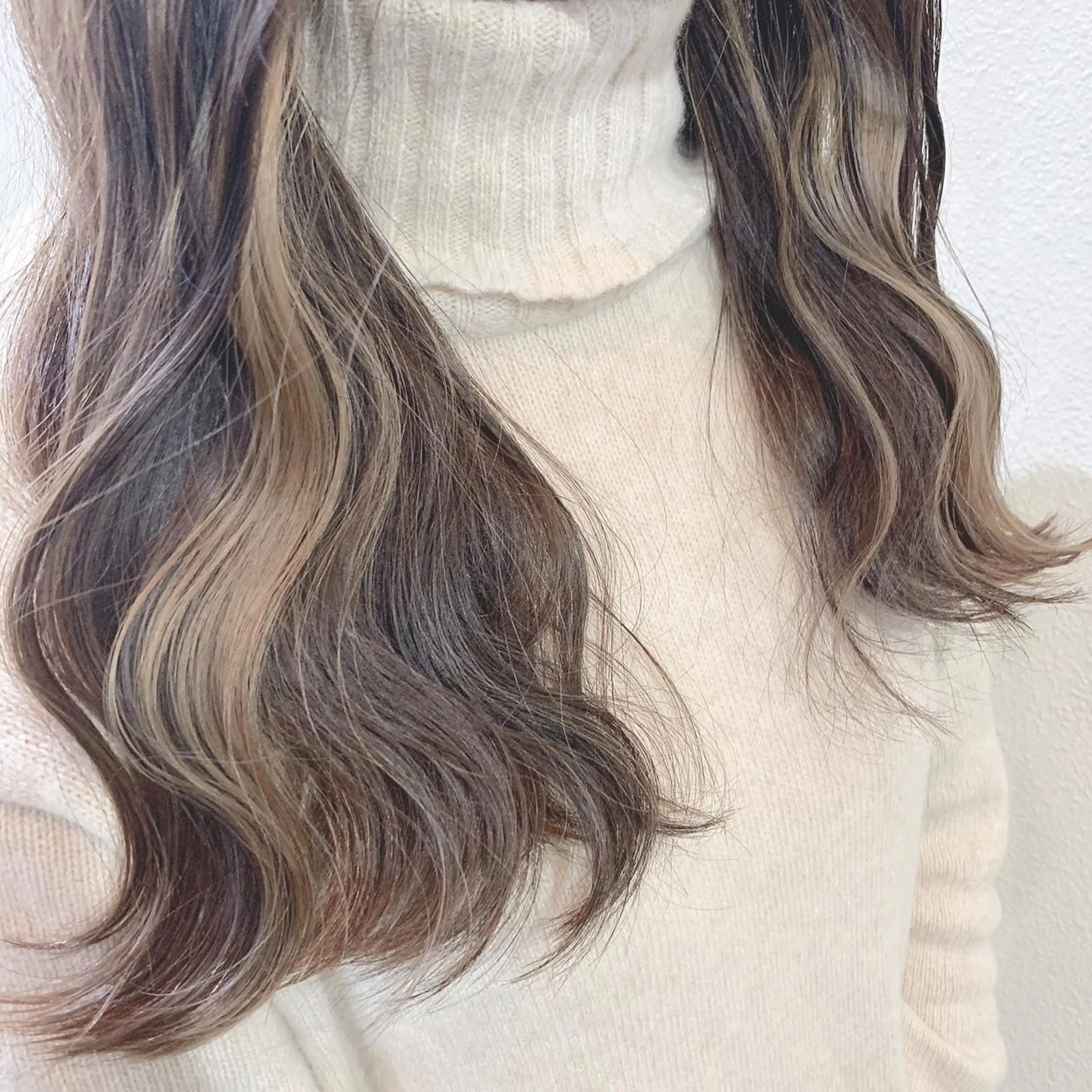 ロング カラー アディクシーカラー アッシュ バレイヤージュ ミストバング ベージュカラー ヘアカラー トリートメント ヘアセット 髪質改善色素改善特化 keiのヘアスタイル