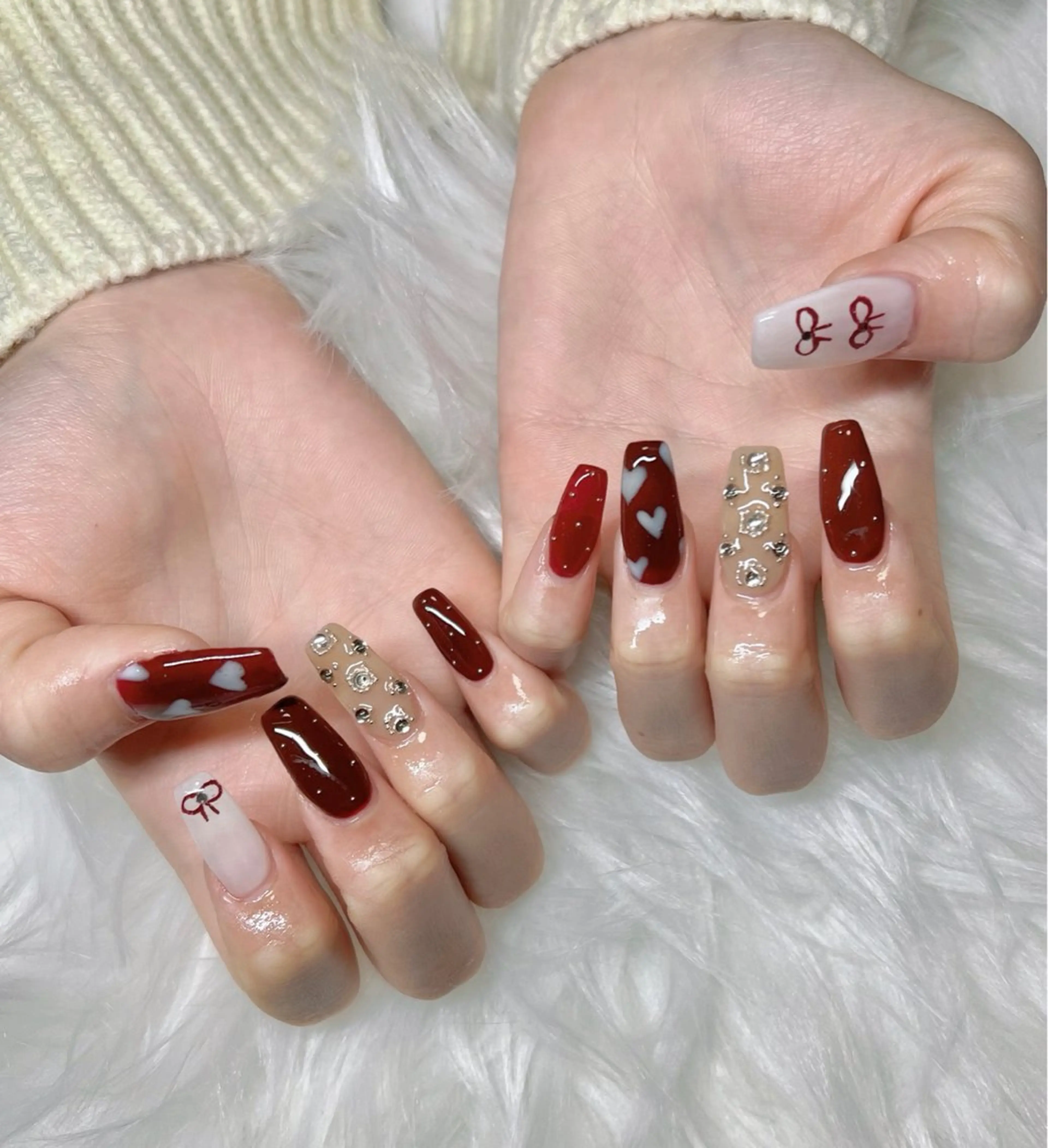 ネイル ボルドー ハンドネイル CHARME 〔RINA〕のネイルデザイン