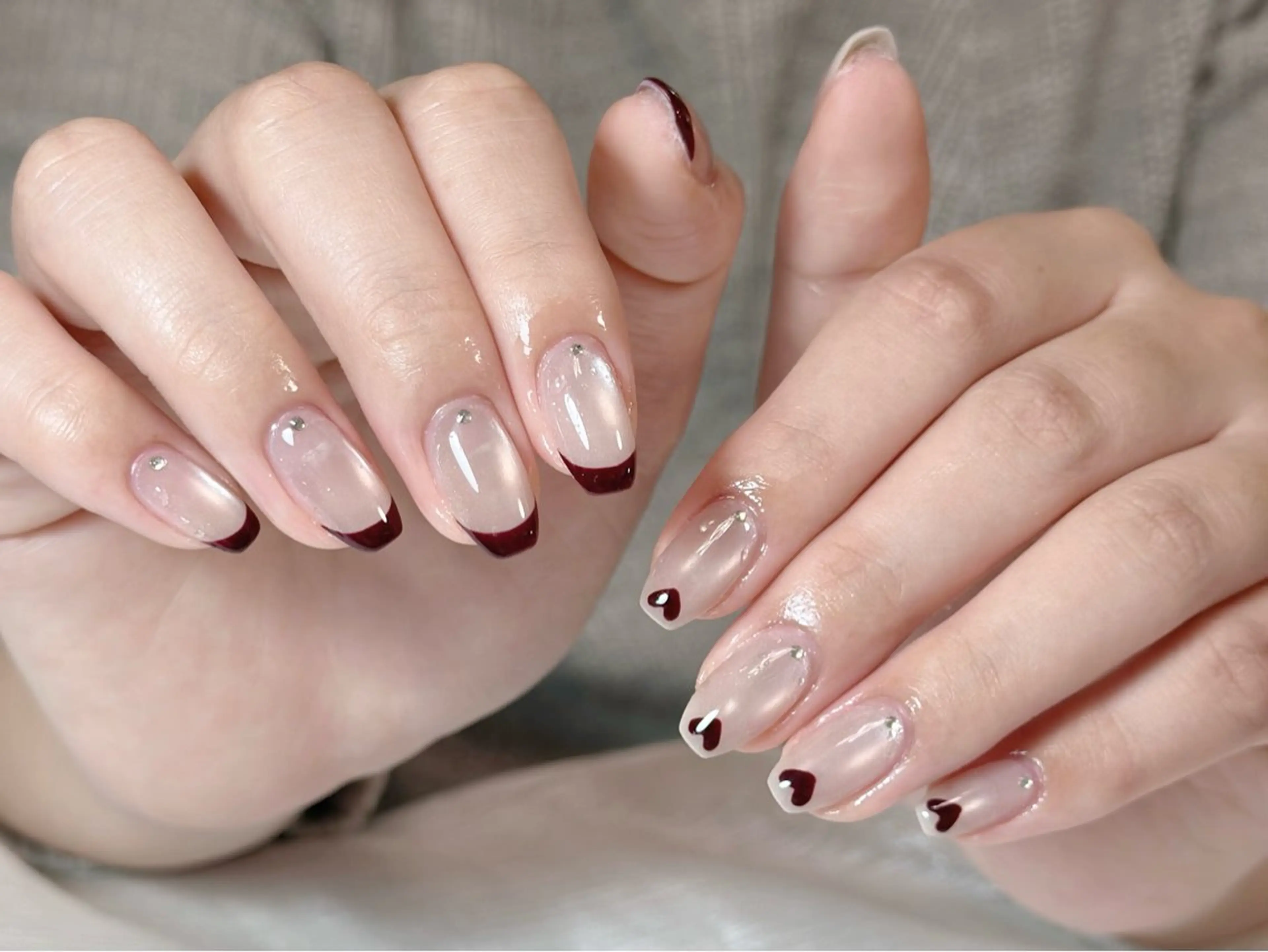 ネイル チークネイル フレンチネイル グラデーション マグネットネイル ミラーネイル ハンドネイル Trang nailのネイルデザイン