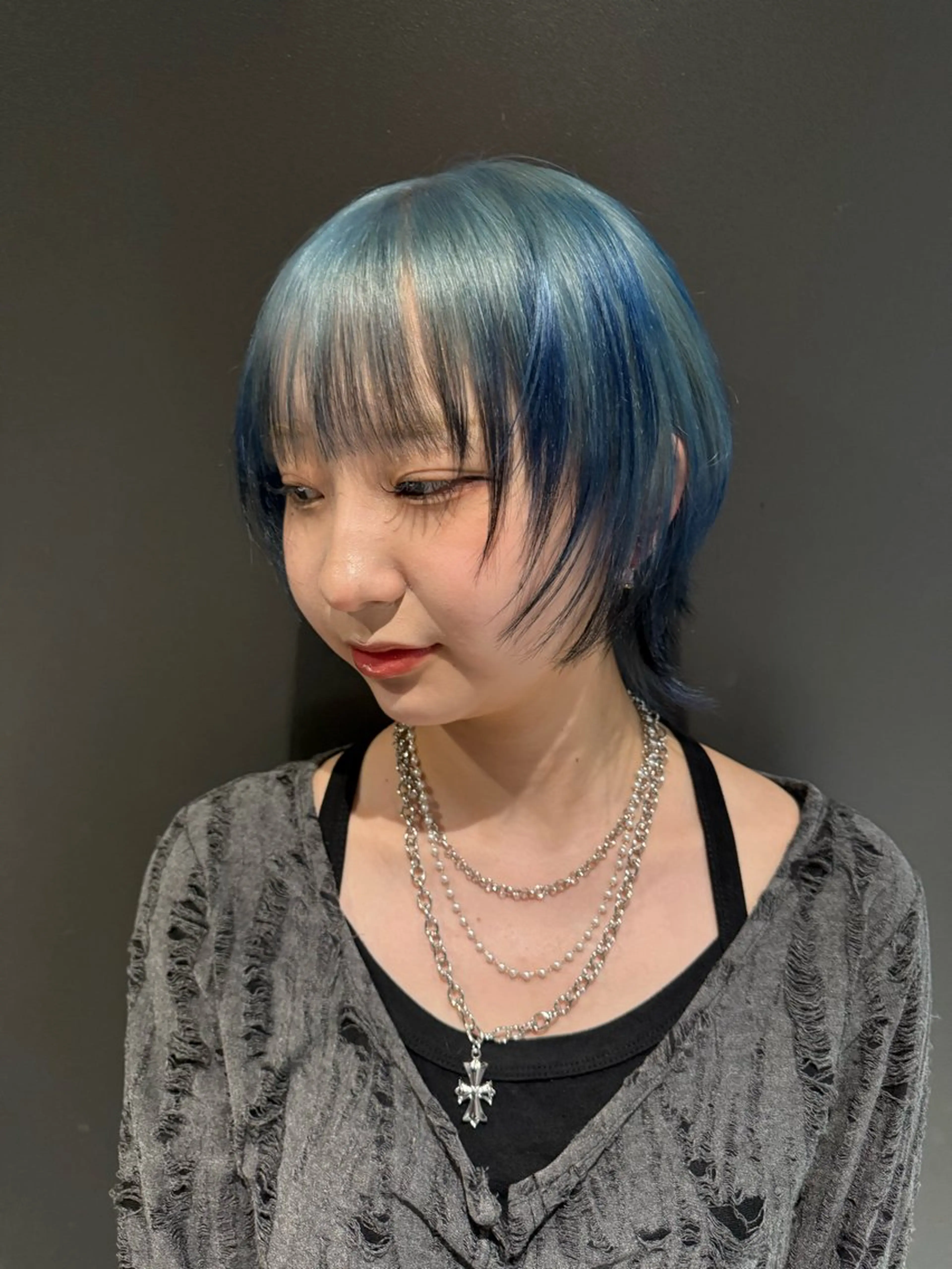 ミディアム カラー デザインカラー ハイトーンカラー Null原宿店所属・原 優季のヘアスタイル