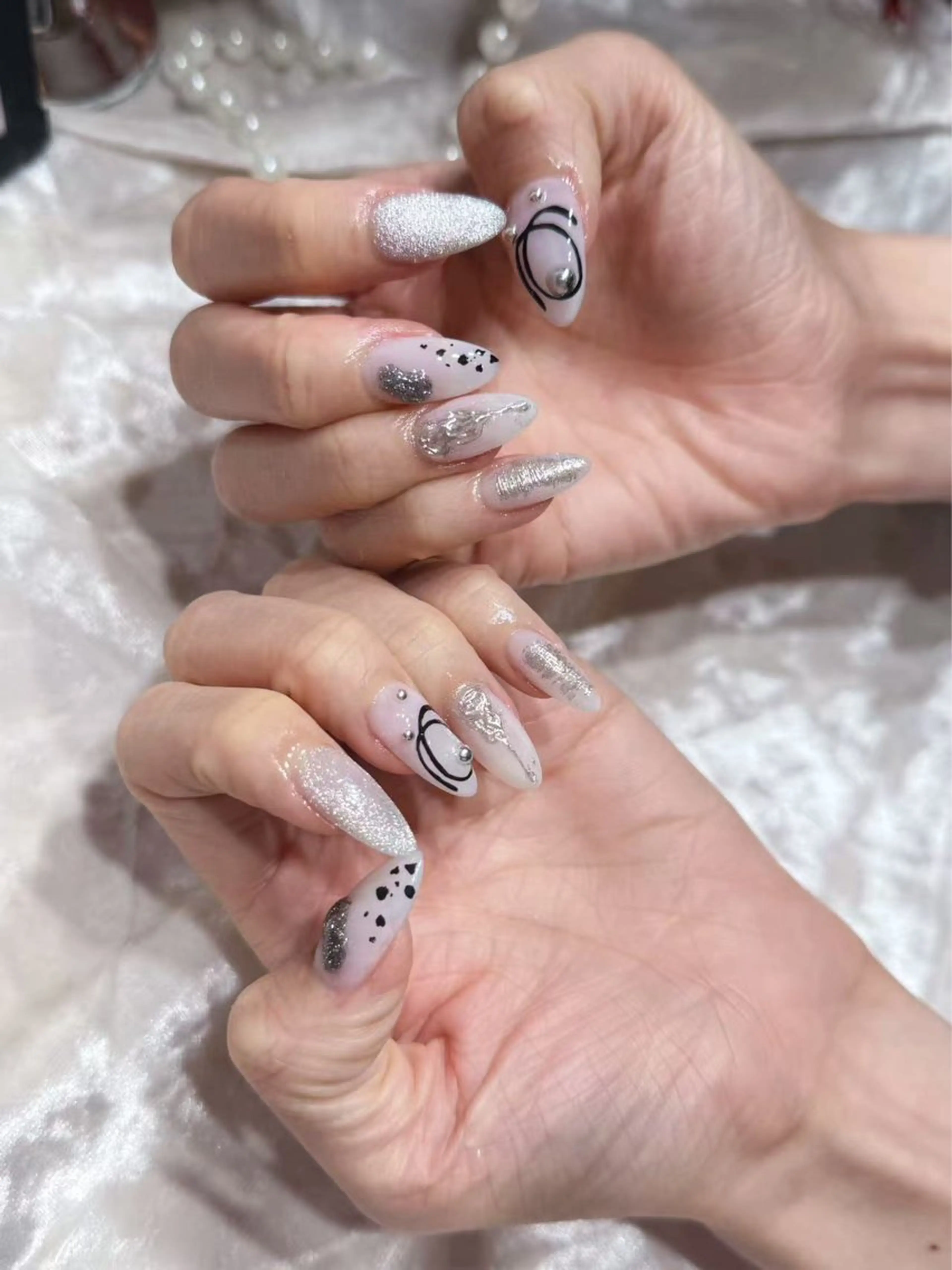 ネイル アートネイル フットネイル ジェルネイル ハート マグネットネイル My nail所属・babarla Nailのネイルデザイン