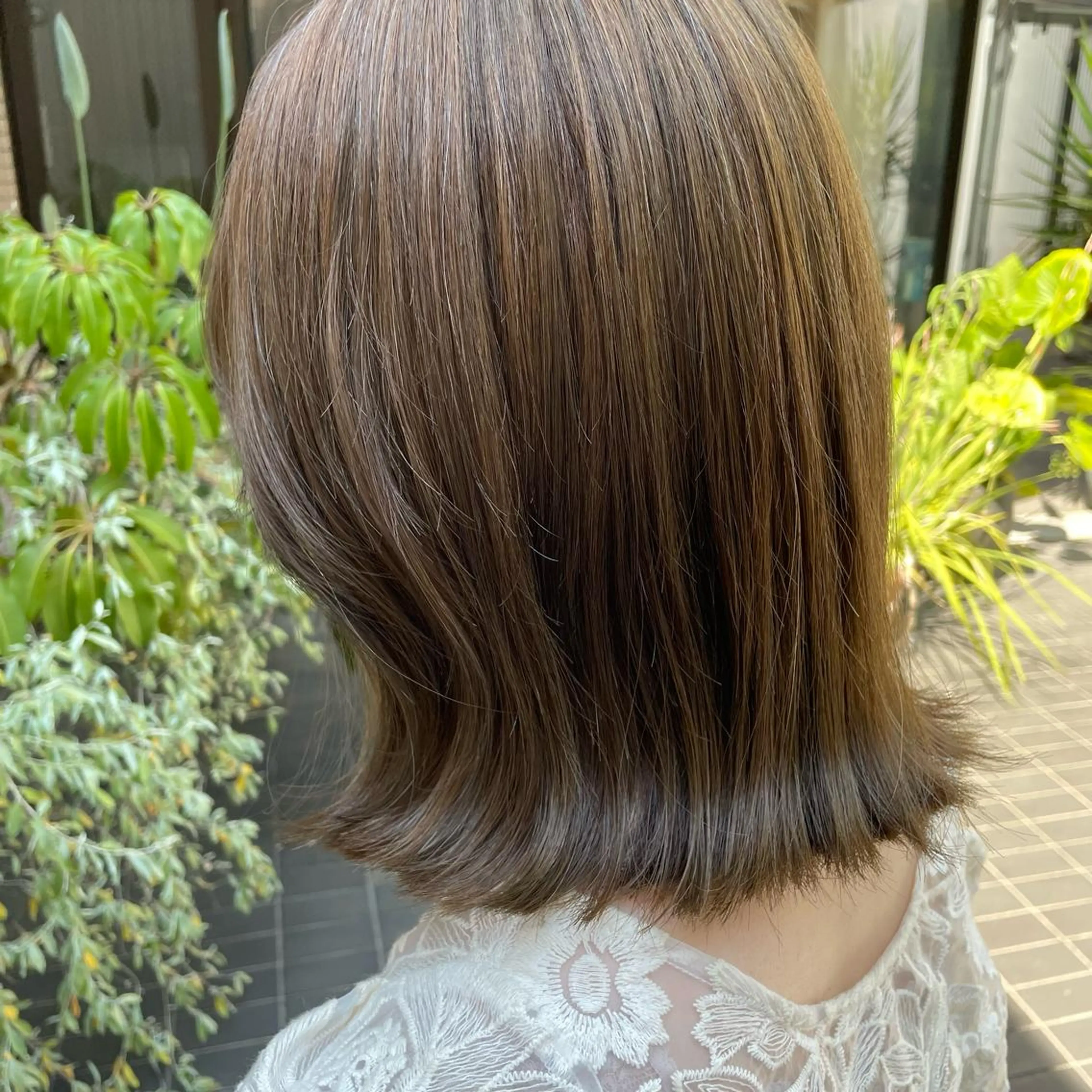 ミディアム カラー アッシュ ベージュカラー TIECHEL所属・韓国ナチュラル・ ベージュ/落合夏希のヘアスタイル