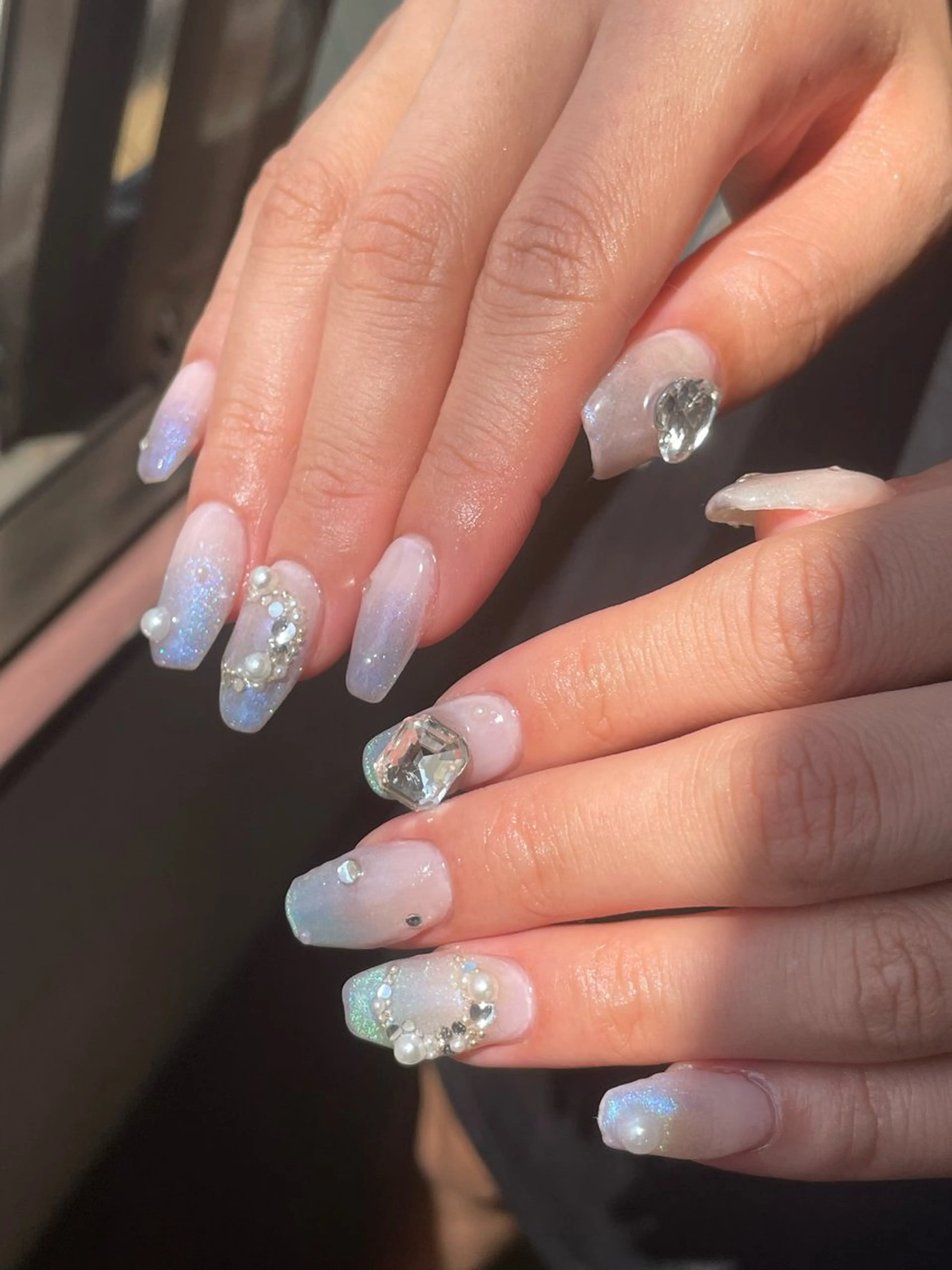 ネイル ブルー グラデーション キラキラネイル マグネットネイル ニュアンスネイル Ri-e's nailのネイルデザイン