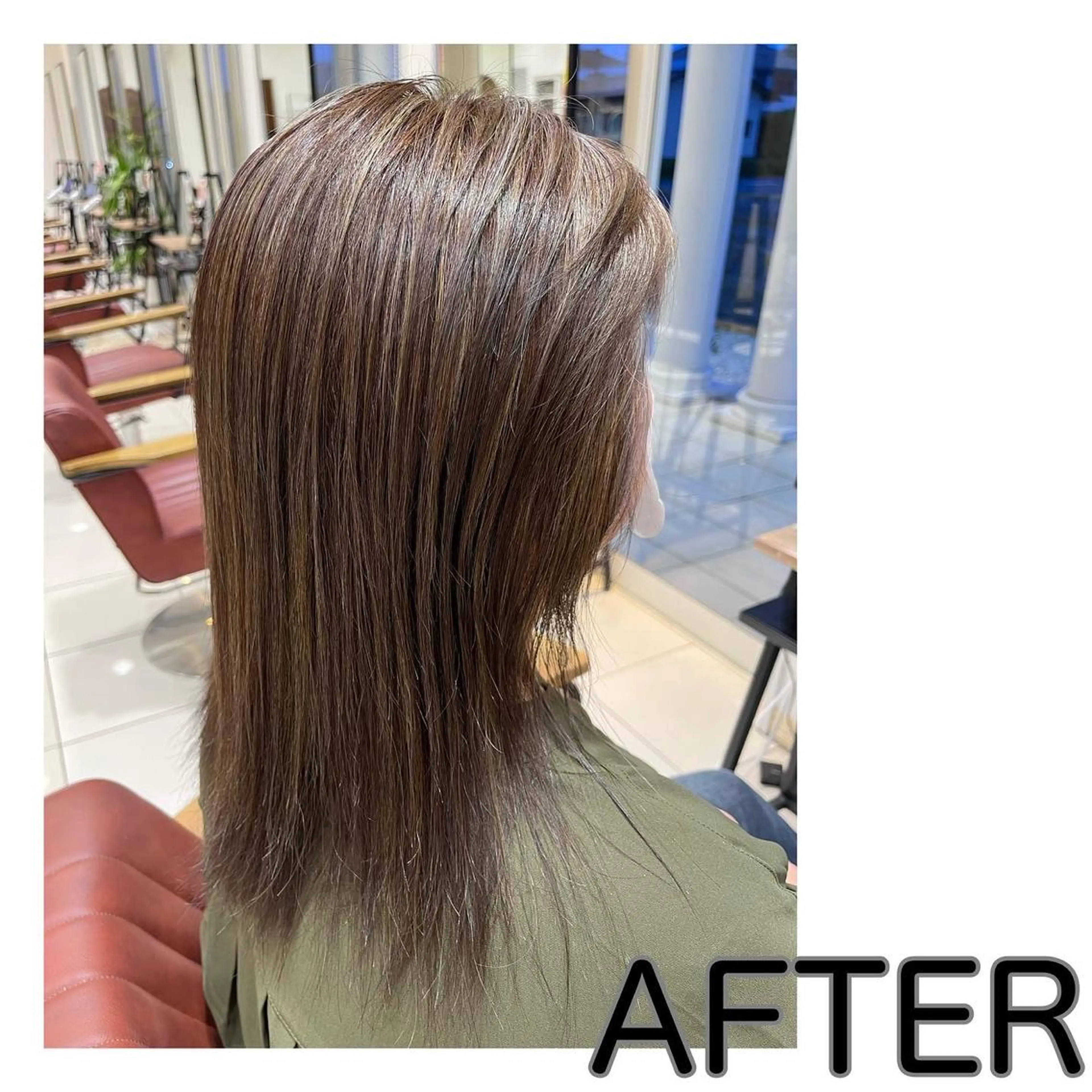 ミディアム カラー アッシュ デザインカラー ハイライトカラー シルバー 卒業式のヘアスタイル ヘアカラー トリートメント 長津 健一郎のヘアスタイル