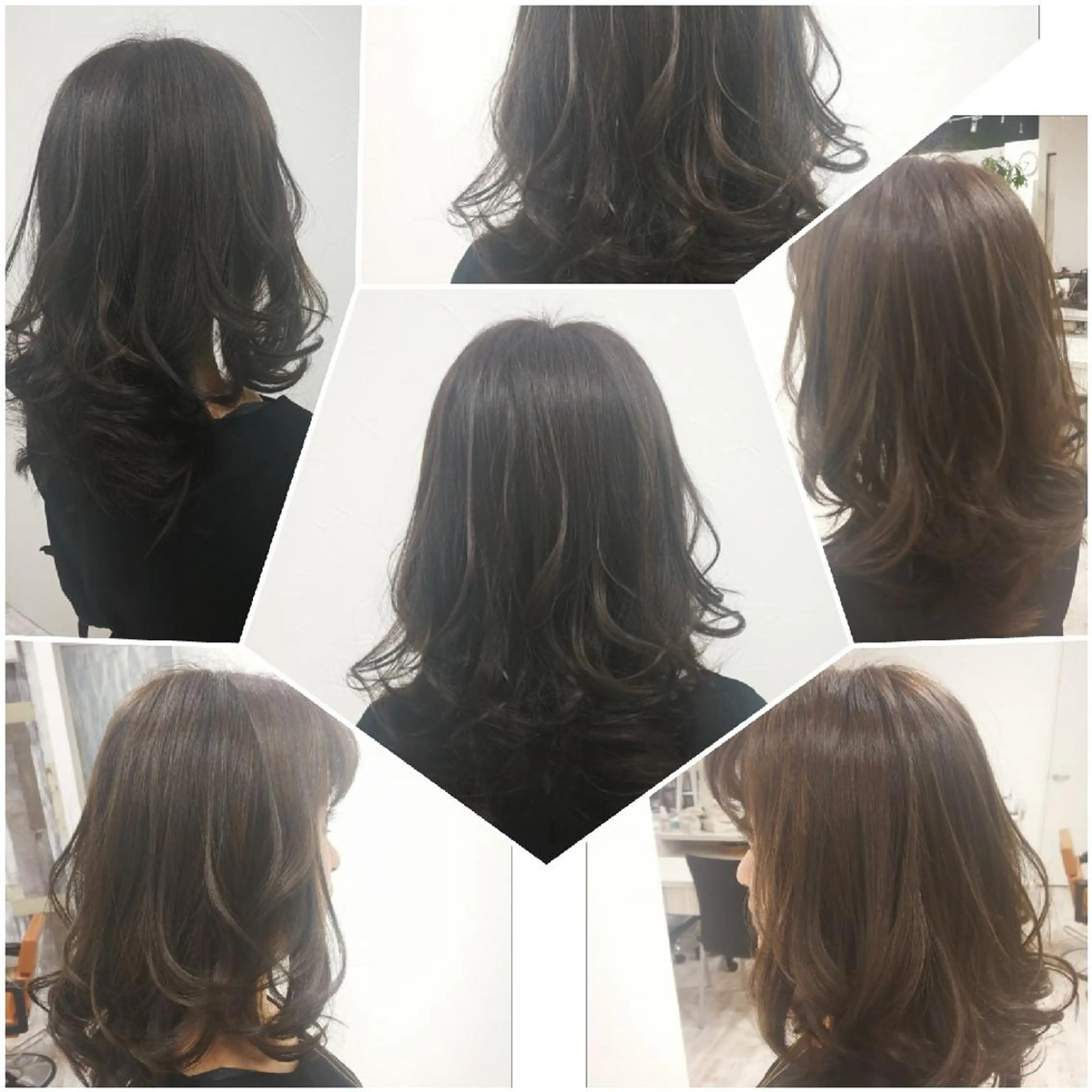 カラー セミロング Aile所属・酸性ストレート／カラ ー/山下高明のヘアスタイル