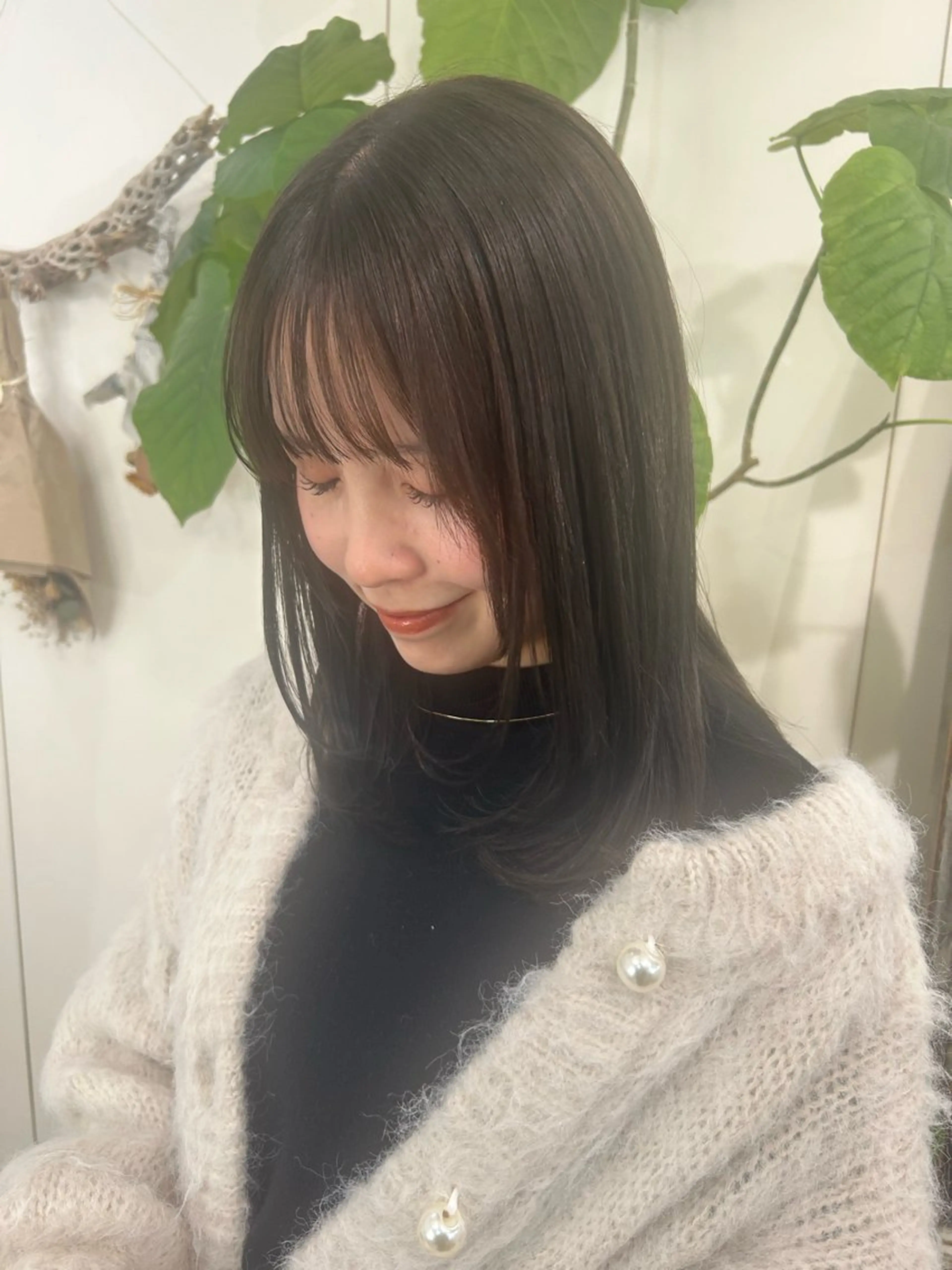 セミロング 顔まわりレイヤー レイヤーカット VISUALIST所属・小倉/レイヤー/ 顔周りカット/naoのヘアスタイル