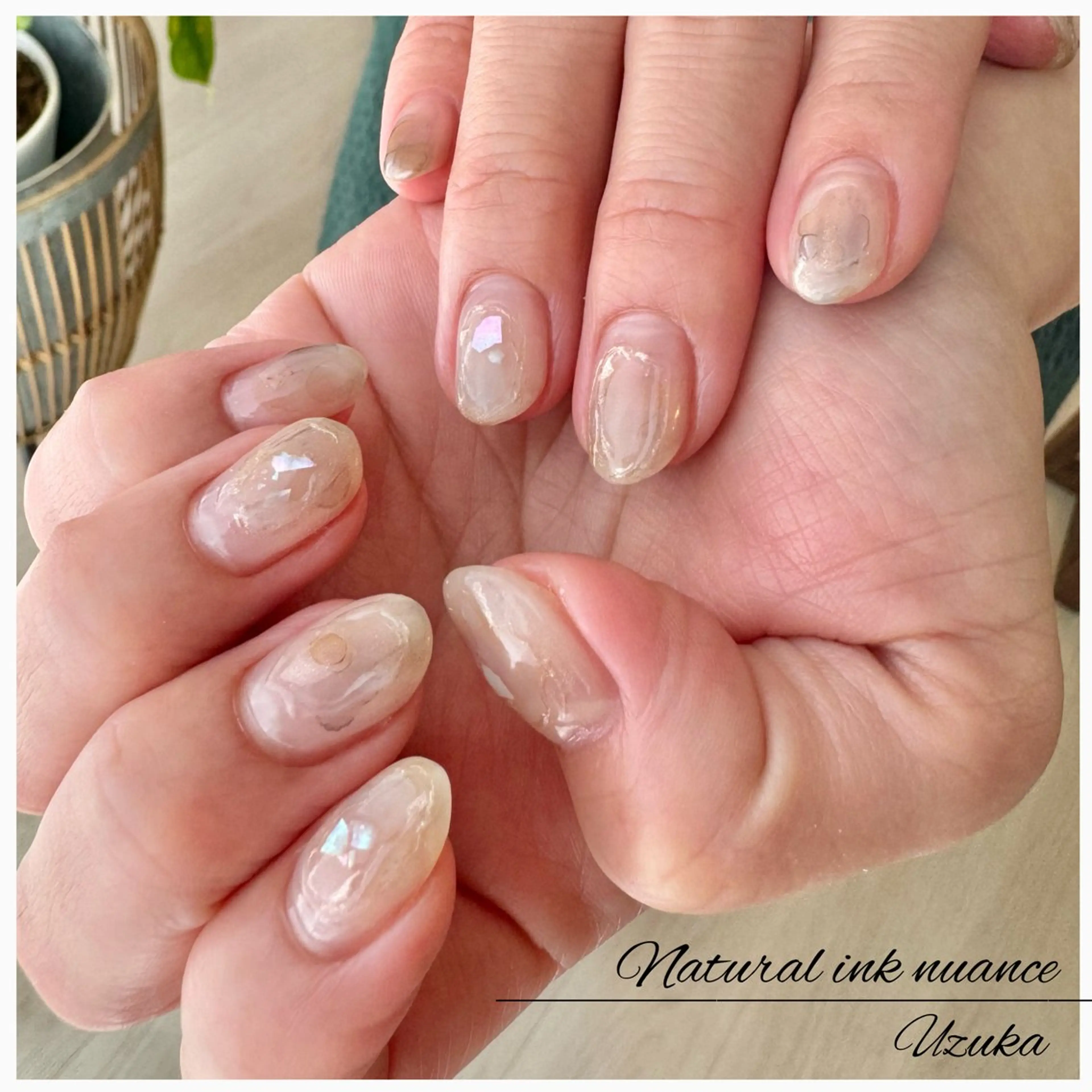 ネイル ニュアンスネイル ぷっくりネイル ハンドネイル ハンドケア 【nail】 Uzuka🌙のネイルデザイン