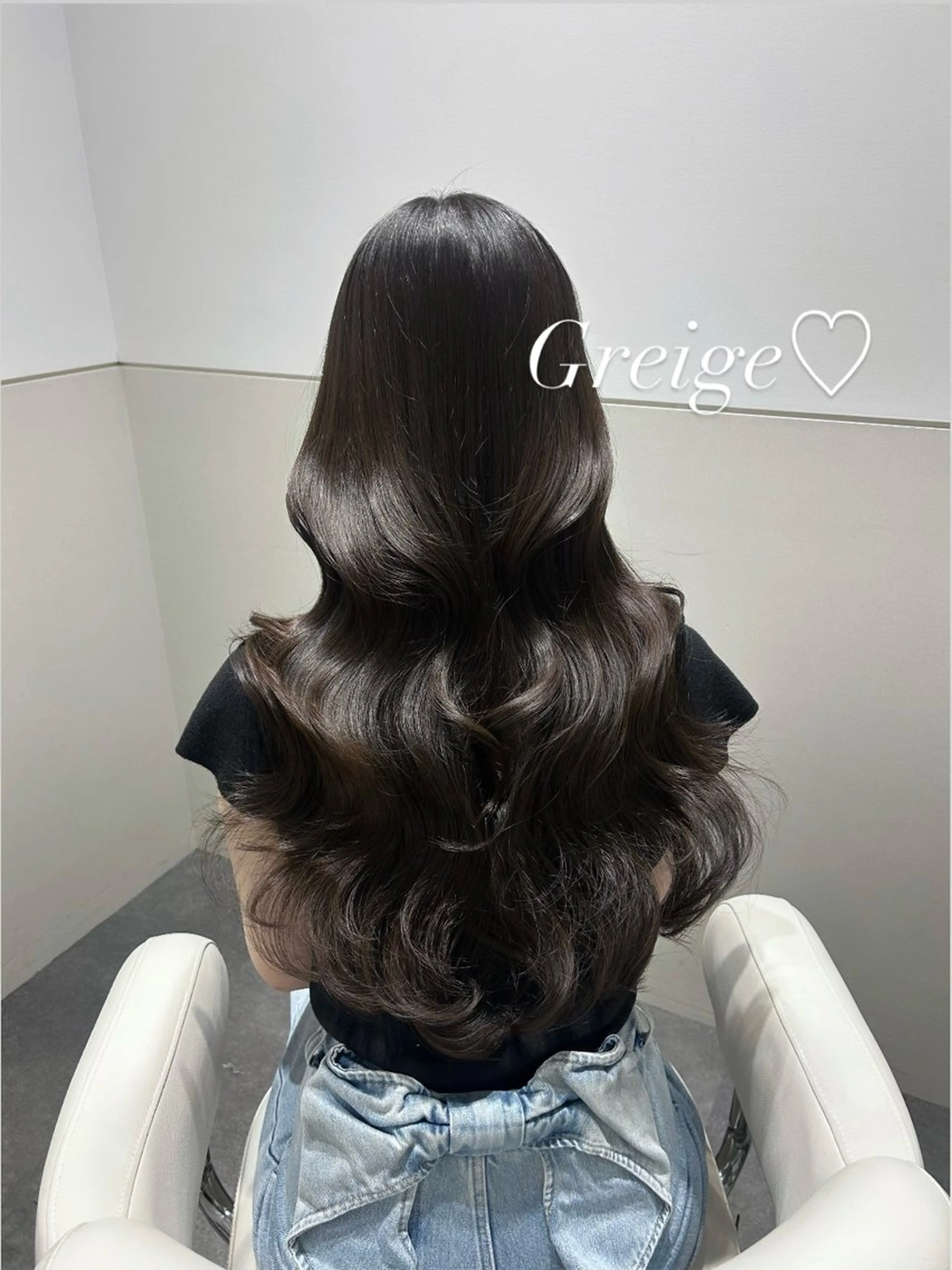 ロング カラー グレージュ レイヤーカット カット ヘアカラー トリートメント 🩷韓国ヘア/ヨシン モリ🩷Maikaのヘアスタイル