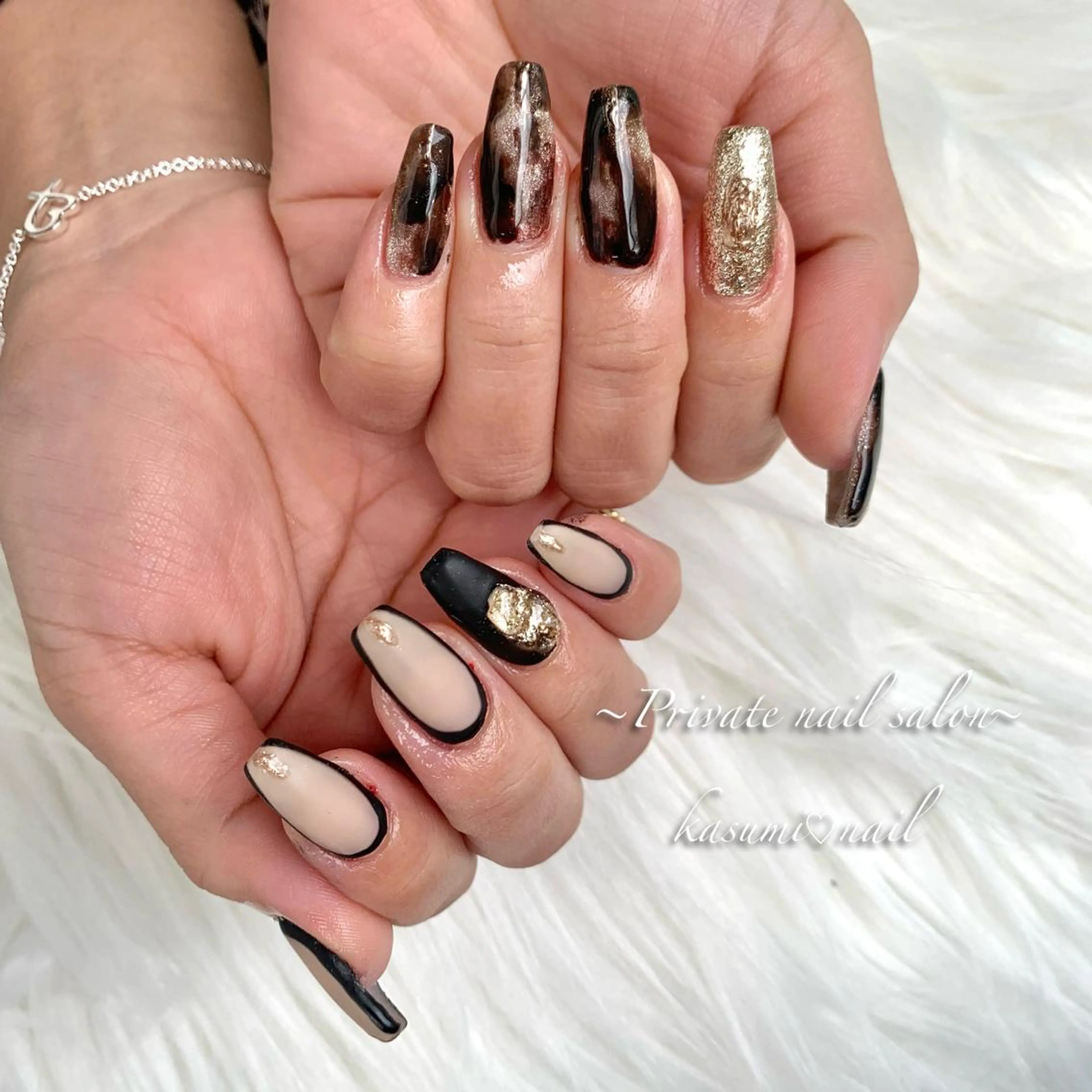 ネイル アートネイル ラメ(グリッター) マグネットネイル ミラーネイル 持ち込み KASUMI♡ Nailのネイルデザイン