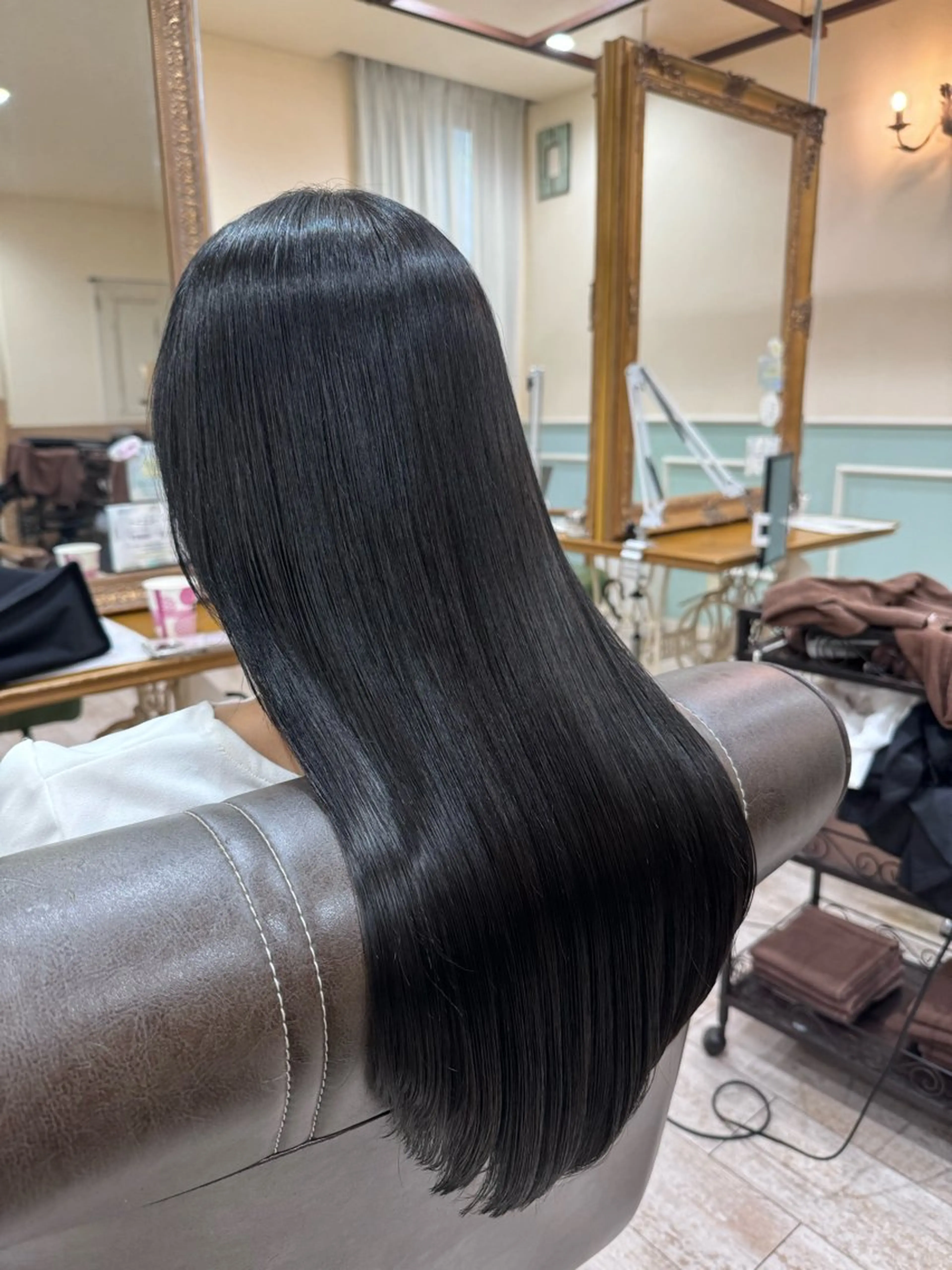 ロング カラー 黒髪 髪質改善 カット ヘアカラー 縮毛矯正 トリートメント noble店長 松本　拓也▶◀*.のヘアスタイル