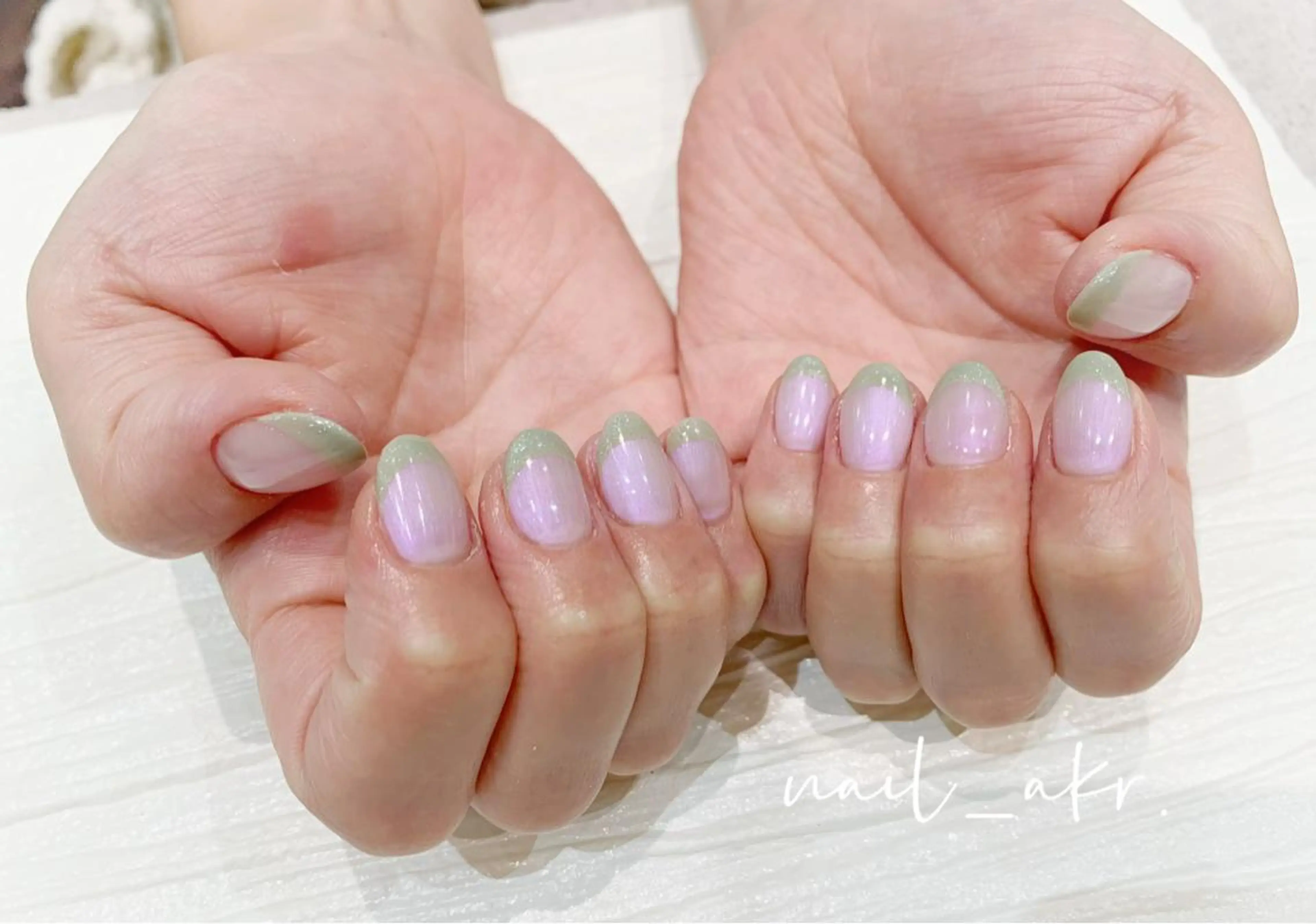 ネイル オーロラネイル フレンチネイル nailAVANCE akariのネイルデザイン