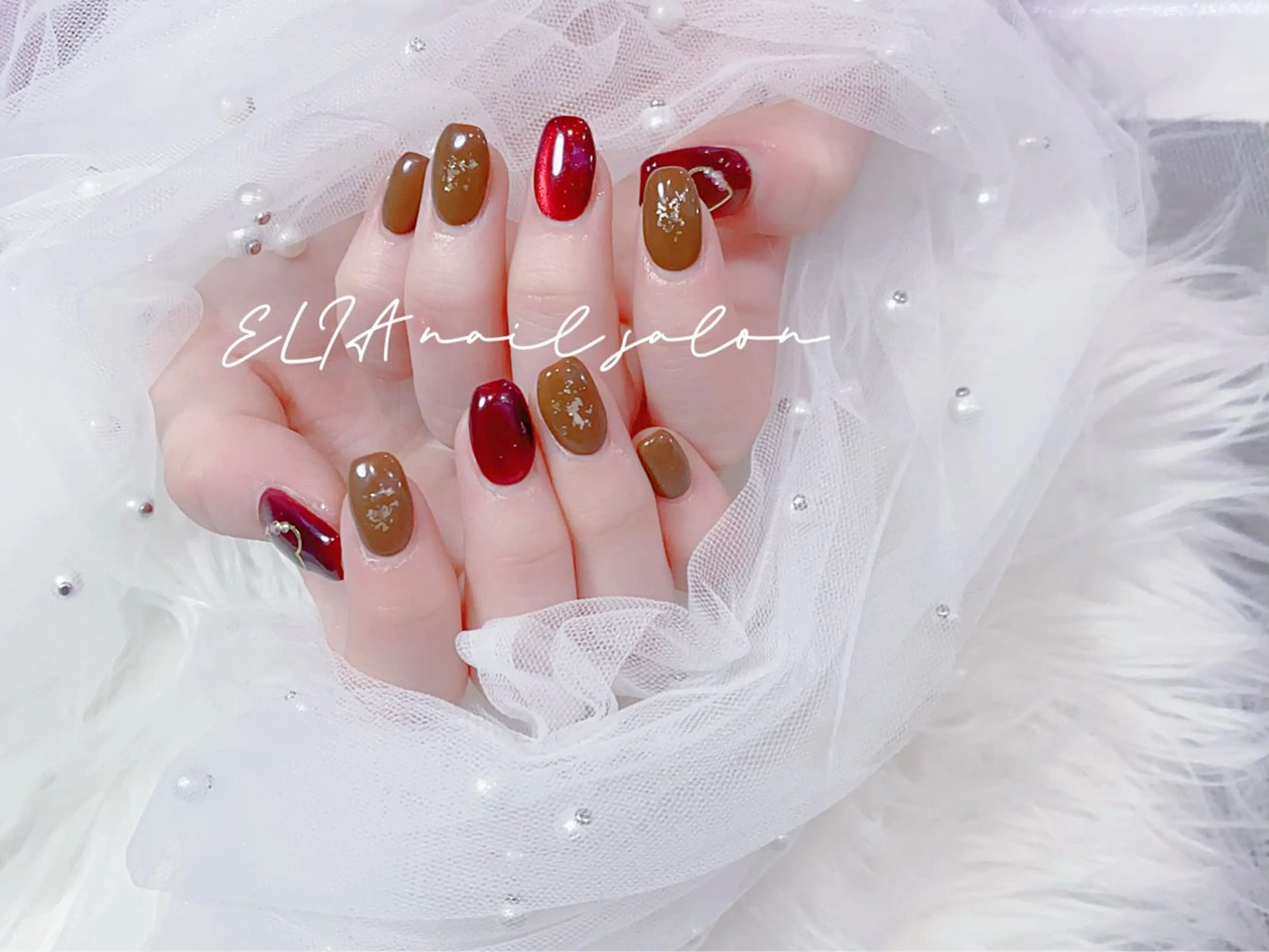 ネイル シンプルネイル バレンタイン ELIA【エリア】 nailsalonのネイルデザイン