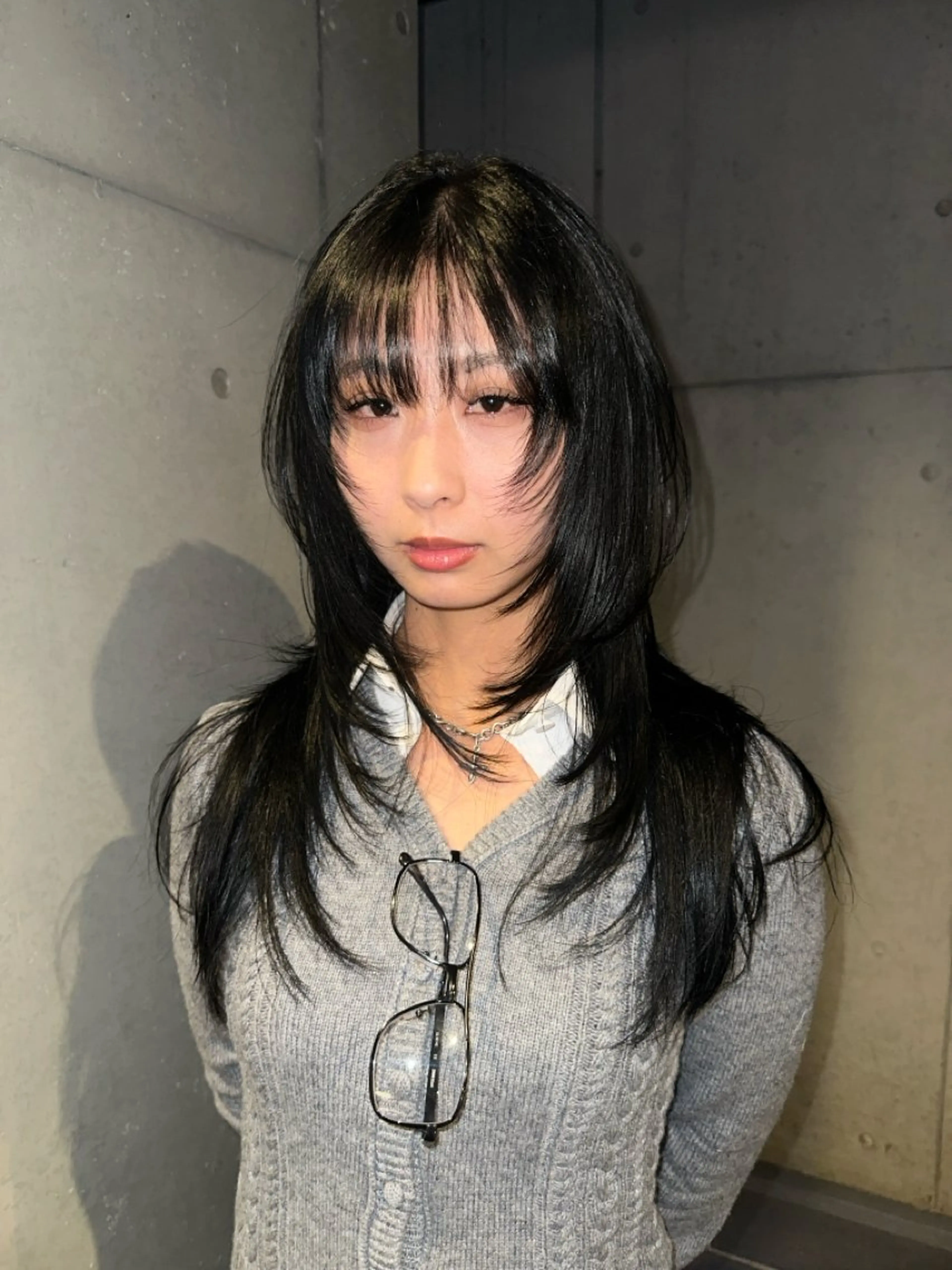 ロング カラー 顔まわりレイヤー ハッシュカット レイヤーカット カット ヘアカラー ウルフ/レイヤー🟠 山本祐輔🟠のヘアスタイル