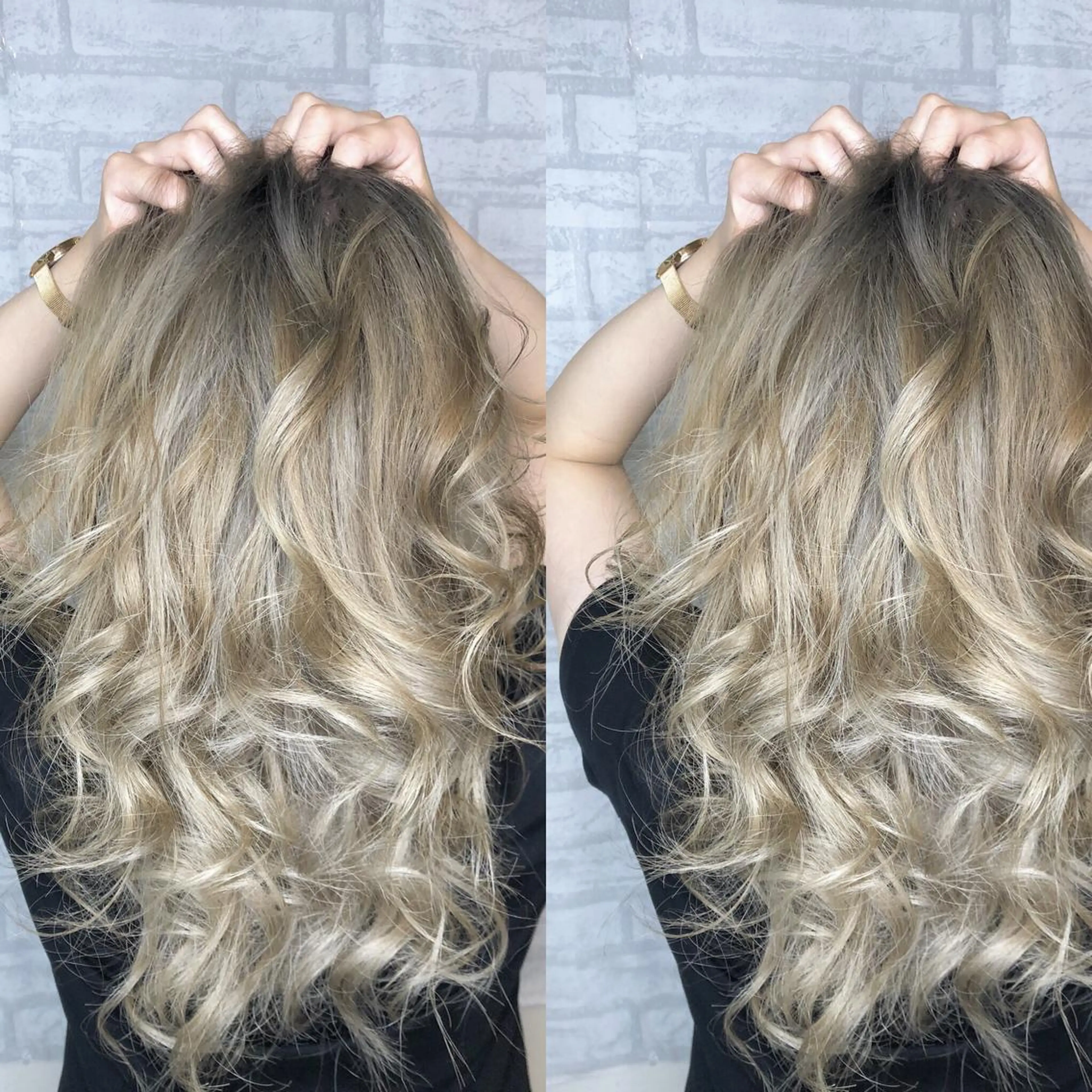 ミディアム カラー ブリーチ グレージュ ヘアカラー JIL BLAN 京都のヘアスタイル