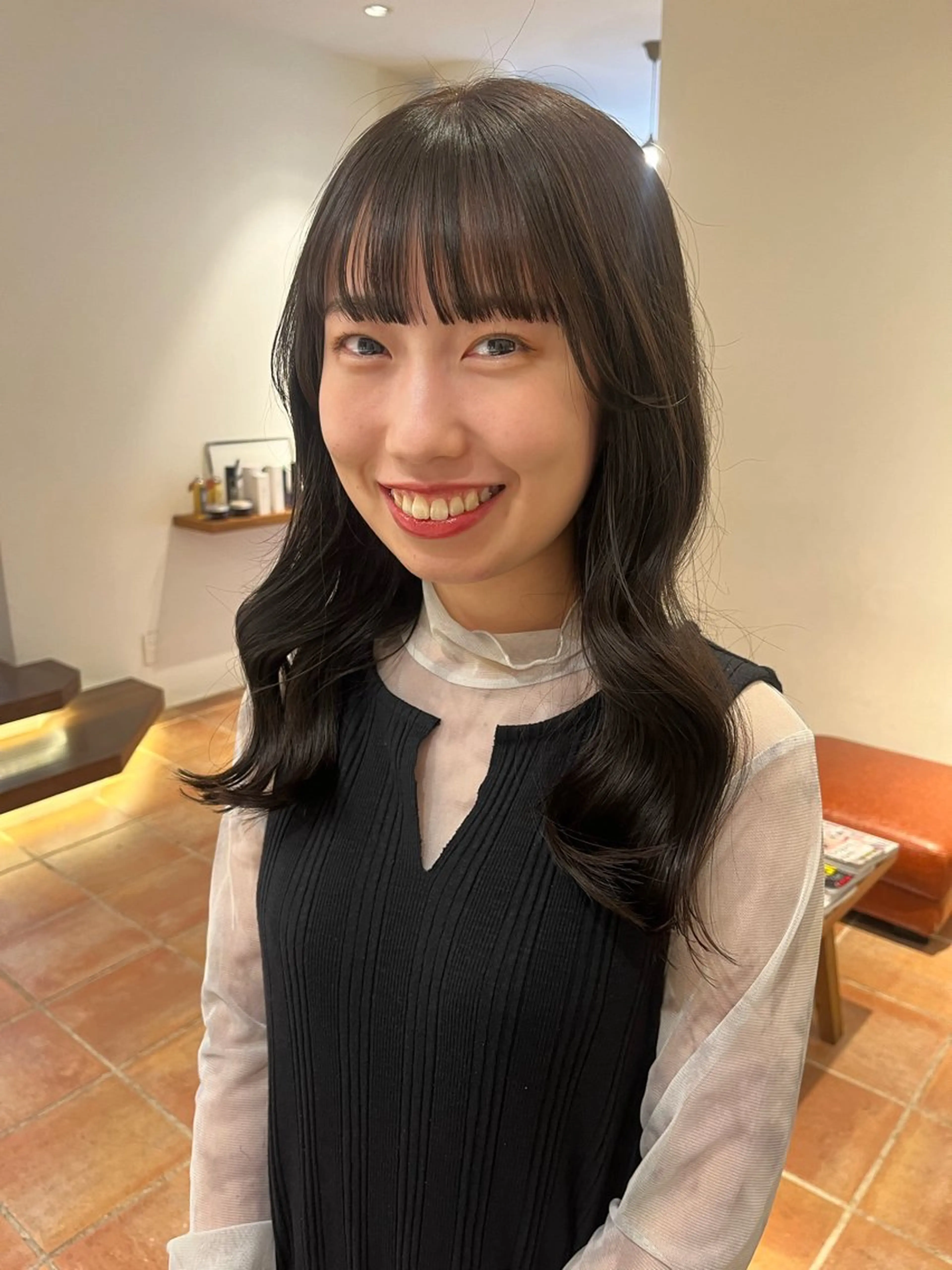 セミロング カラー グレージュ ヘアカラー トリートメント るな/暖色、 ベージュカラー🎀のヘアスタイル