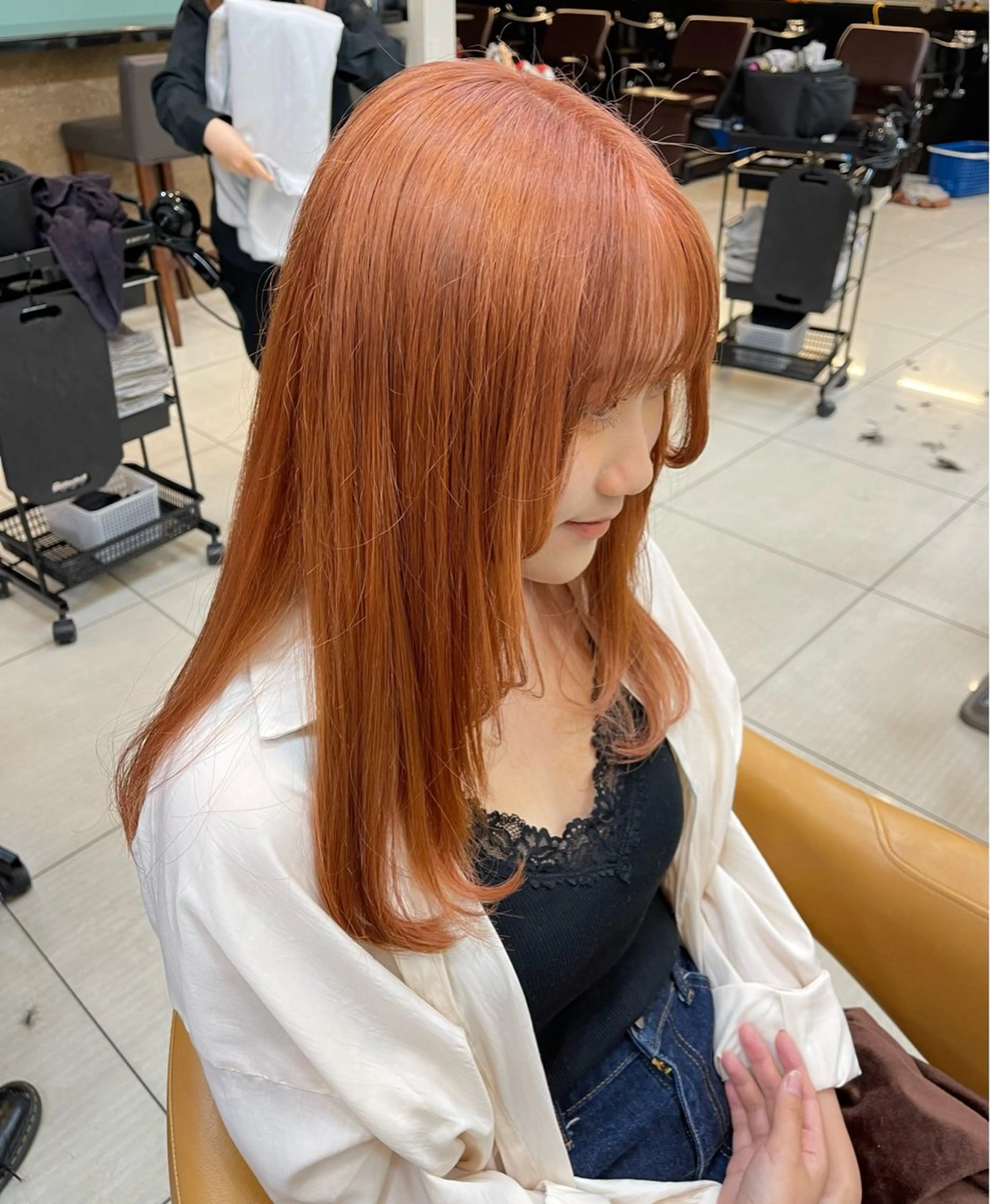 ロング カラー ブリーチ ケアブリーチ ダブルカラー 髪質改善 縮毛矯正 ヘアカラー トリートメント SOYON西大寺店所属・ダブルカラー/ 髪質改善💎安藤のヘアスタイル