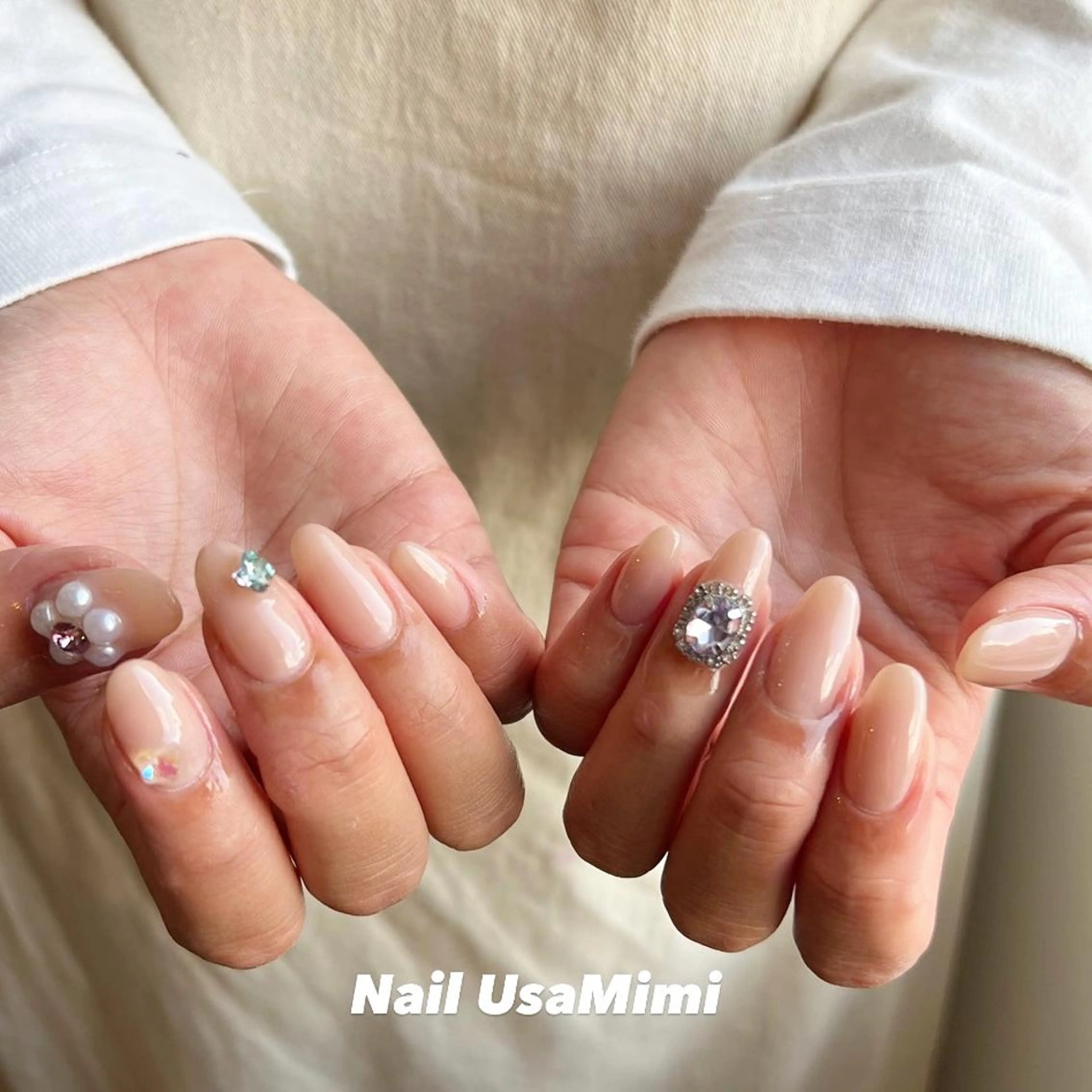 ネイル クリアネイル フットネイル ジェルネイル マグネットネイル 持ち込み 本町ネイルNail UsaMimiのネイルデザイン