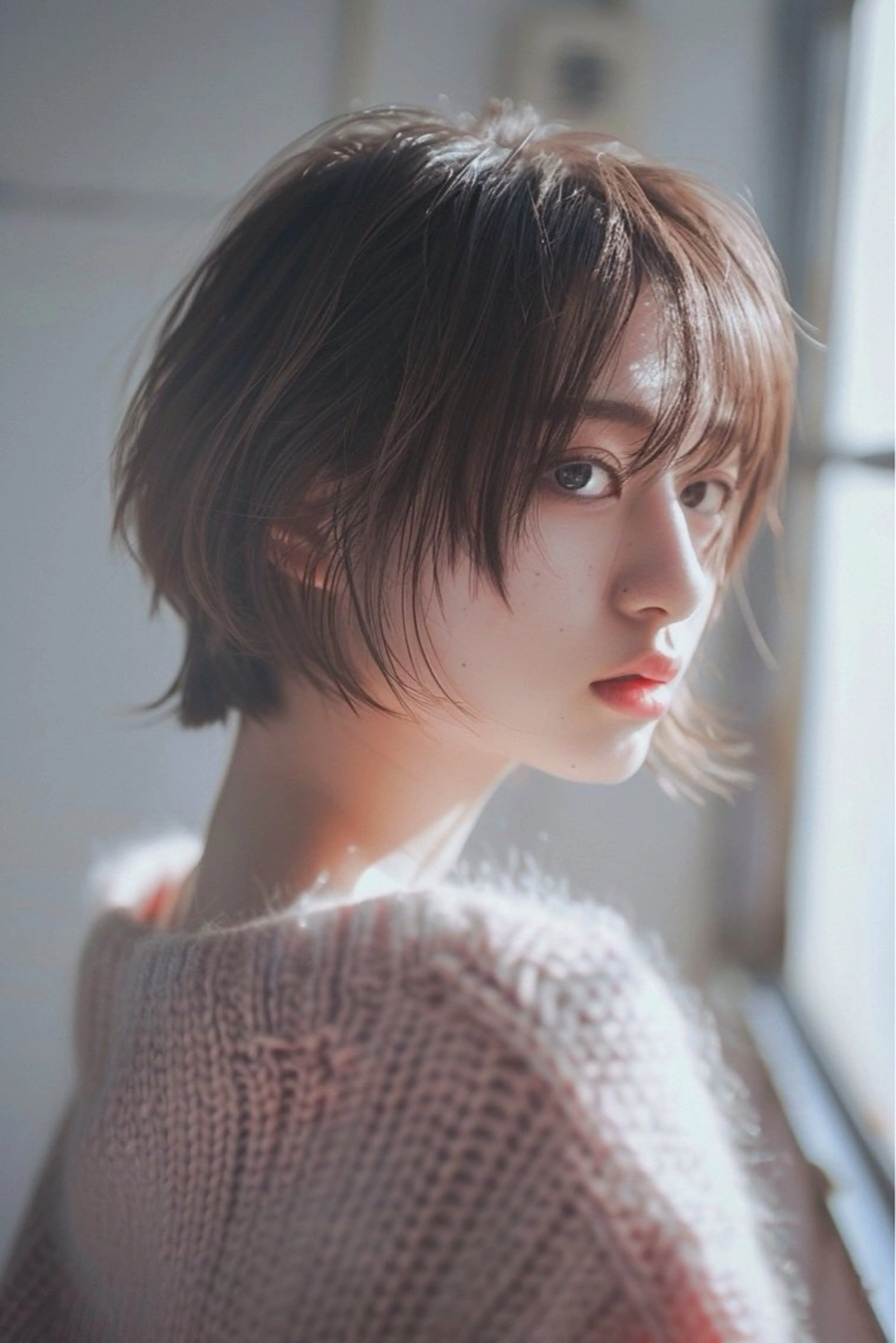 ショート カラー ヘアアレンジ ブラウンカラー ケアカラー 透明感カラー 髪質改善 レイヤーカット カット ヘアカラー トリートメント 🌈Luana🌈 公式/大通のヘアスタイル