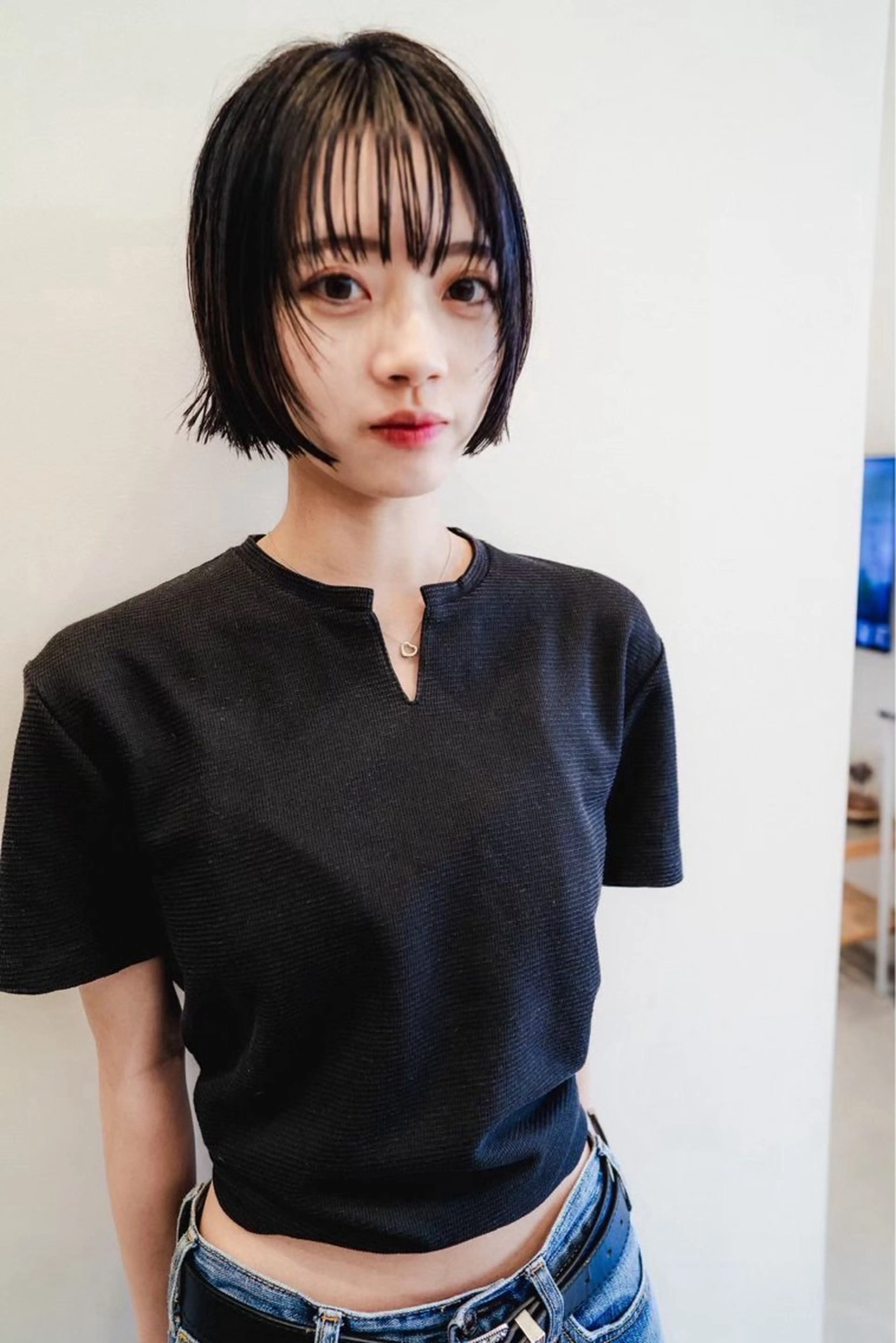 ショート 顔まわりレイヤー 顔周りカット レイヤーカット e’s鎌倉所属・藤本 豪海のヘアスタイル