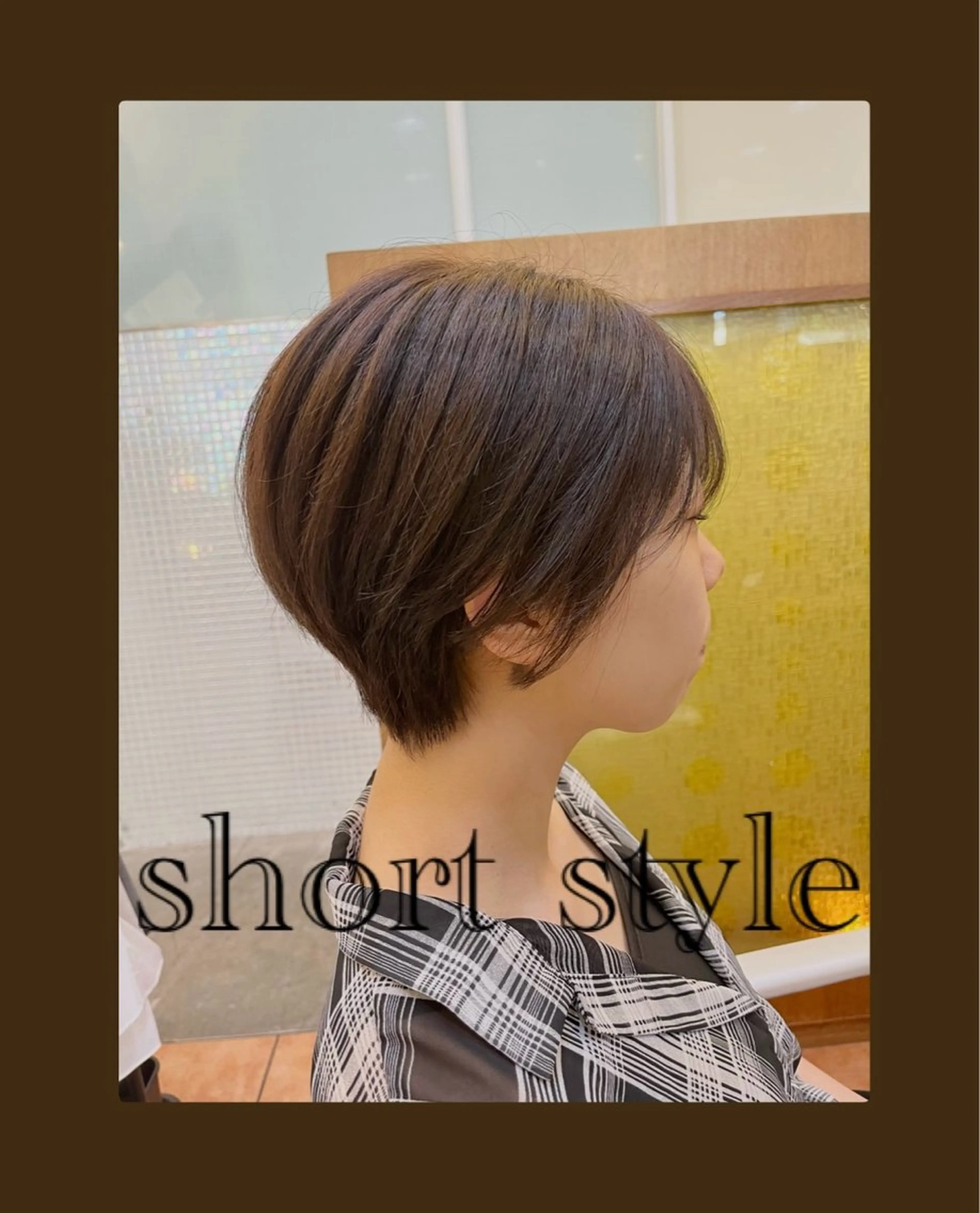 ショート ボブ 顔まわりレイヤー 顔周りカット レイヤーカット ショートヘア カット ヘアカラー トリートメント 🥇透明感🥇 艶カラーユイキのヘアスタイル