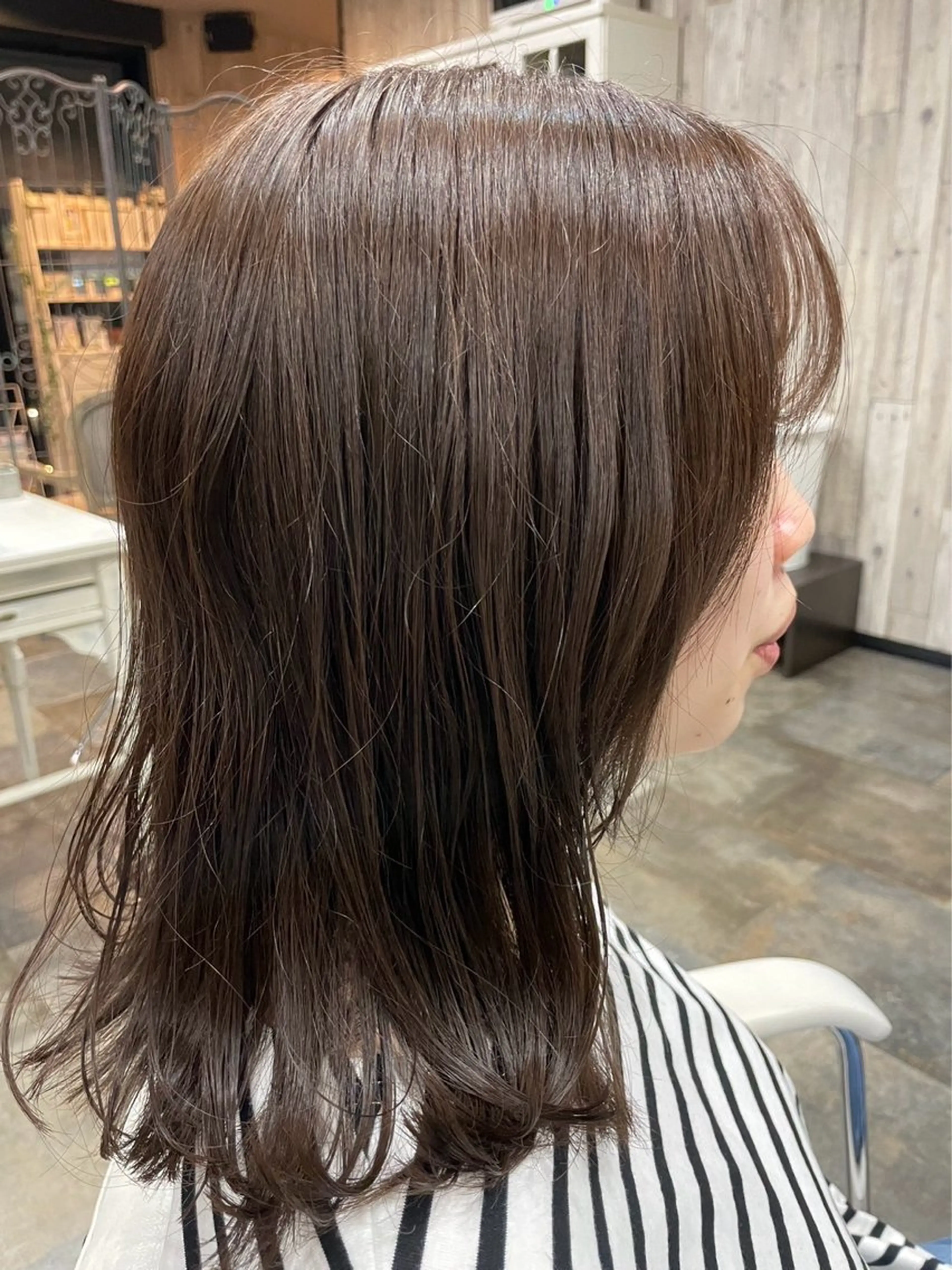 ミディアム ボブレイヤー ミディアムパーマ ミストバング ボブ ハイライト カット ヘアカラー トリートメント The Apartment of Solon Citta 船橋609所属・髪質改善/美髪/個室 /マンツーマン/ハラのヘアスタイル