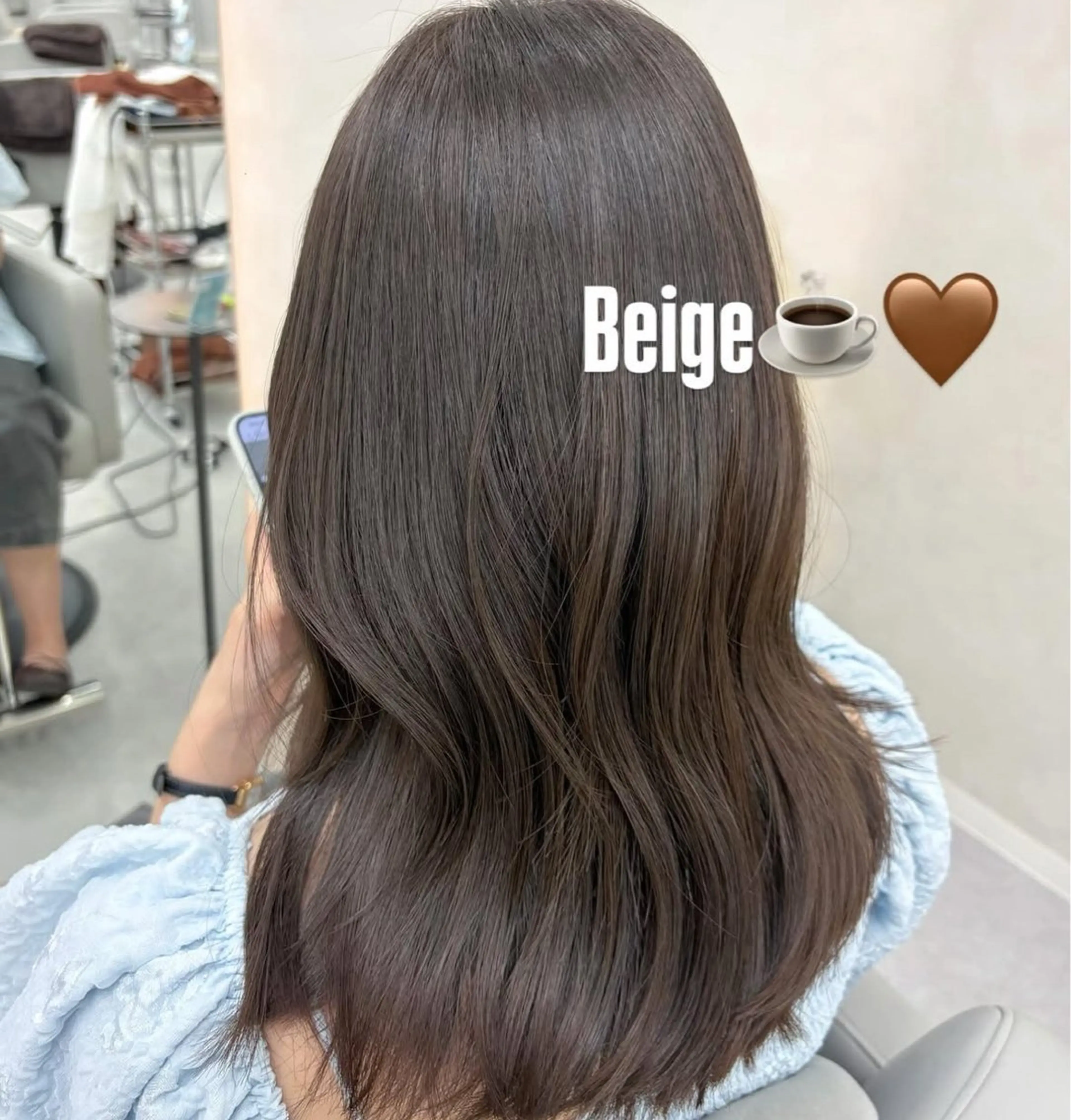 セミロング カラー ベージュカラー ヘアカラー 🤍韓国ヘア アイナ🤍のヘアスタイル