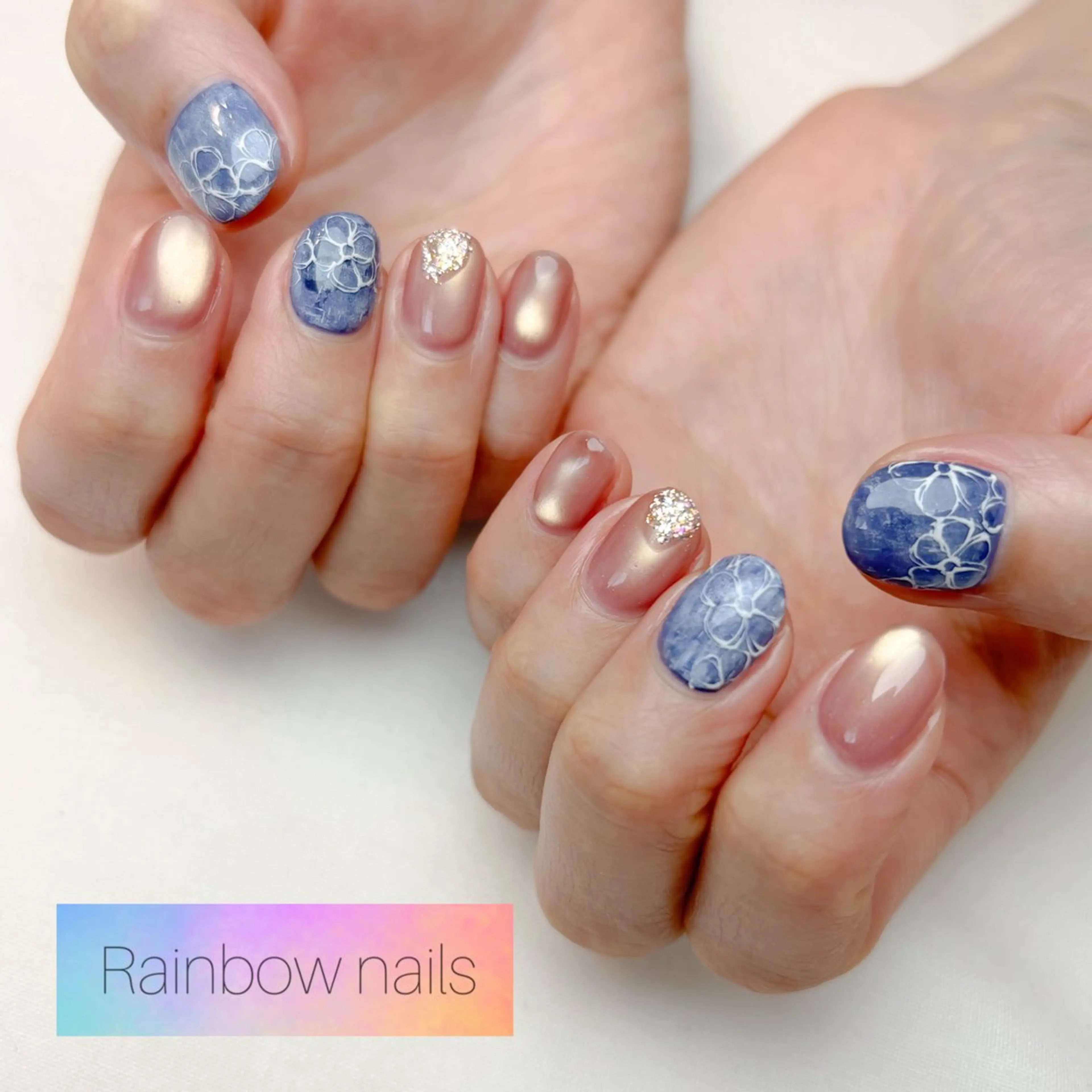 ネイル Rainbow nailsくろちゃんのネイルデザイン