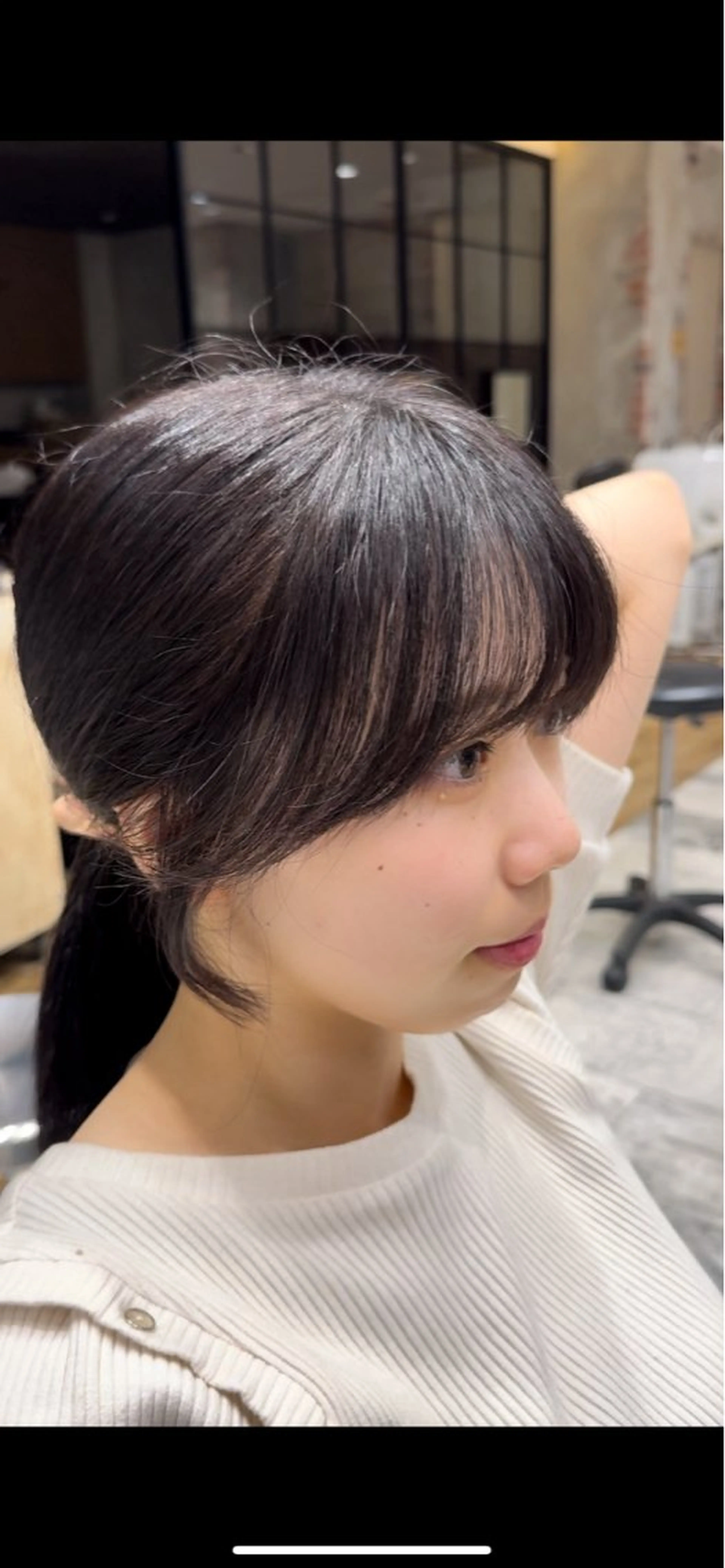 セミロング カット 縮毛矯正 新宿/レイヤー 顔周りカット溝手優太のヘアスタイル
