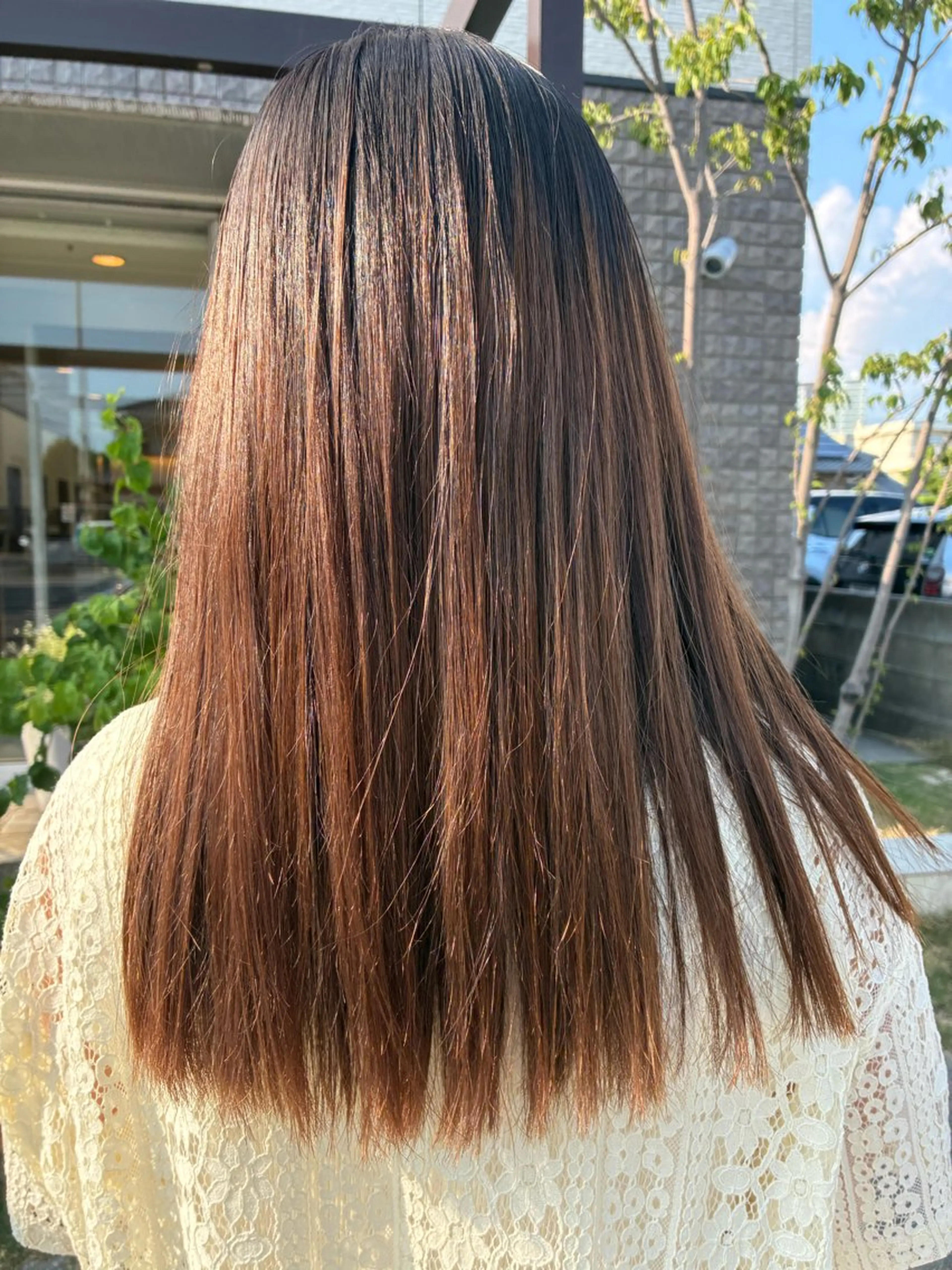 セミロング パーマ セミロングパーマ ストレートパーマ 縮毛矯正 LOBEAUT所属・古橋 由妃のヘアスタイル