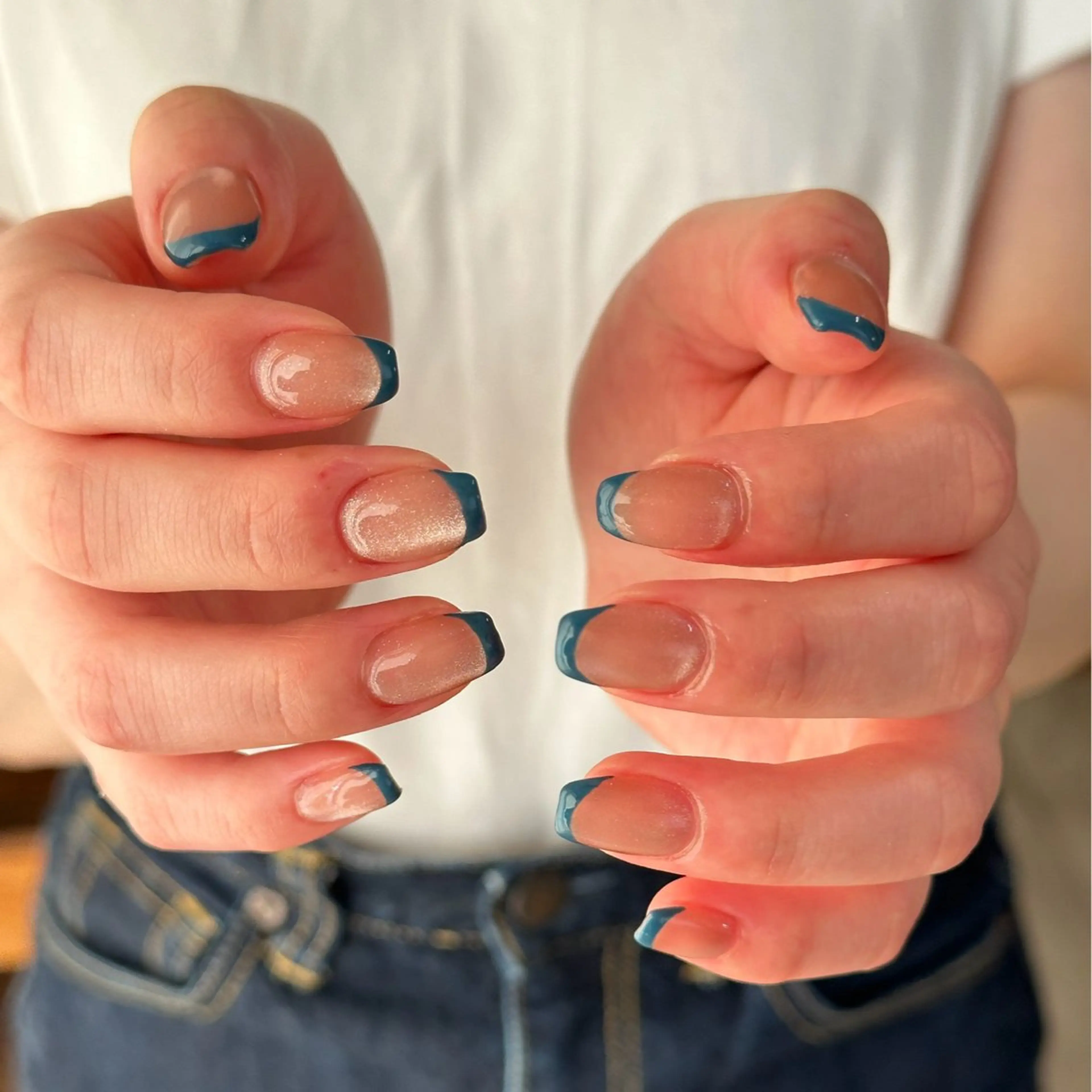 ネイル フレンチネイル ネイビー ハンドネイル cyaan所属・nail salon Cyaanのネイルデザイン