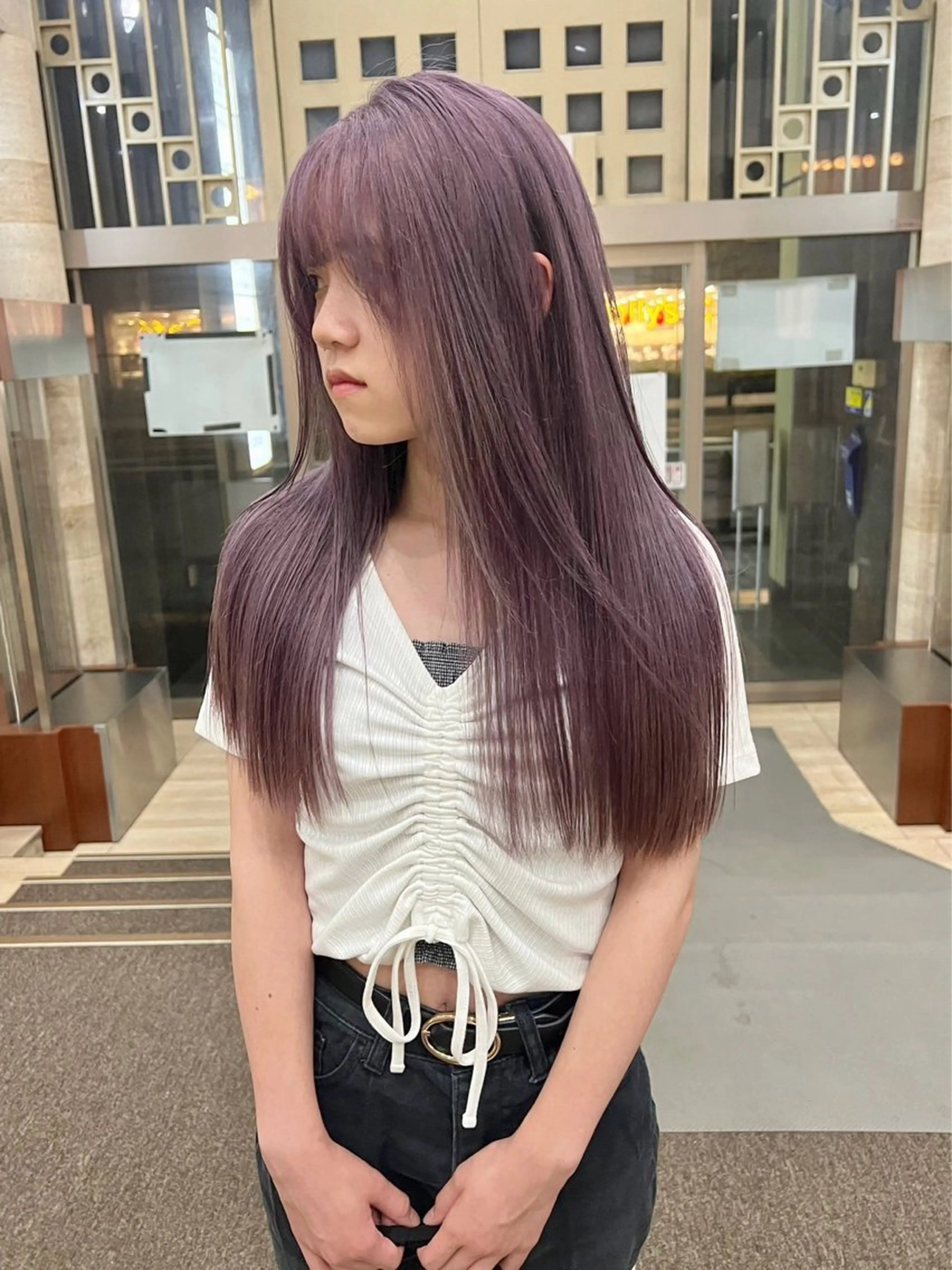ロング カラー ハイトーンカラー パープルカラー バイオレットカラー ヘアカラー トリートメント ダブルカラーVia/ airi♡のヘアスタイル
