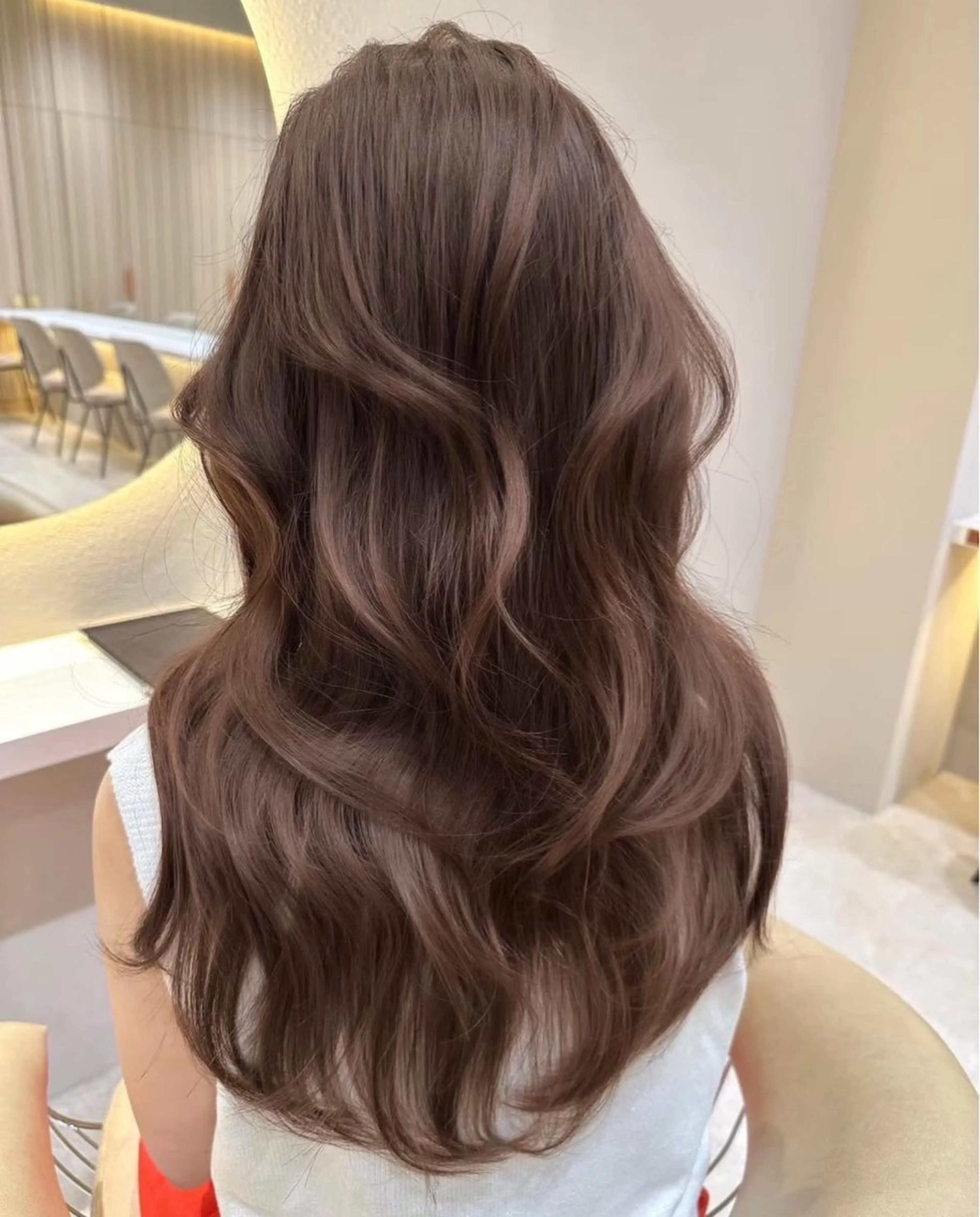ロング カット ヘアカラー トリートメント 服部大地/透明感 ワンカラー/髪質改善のヘアスタイル