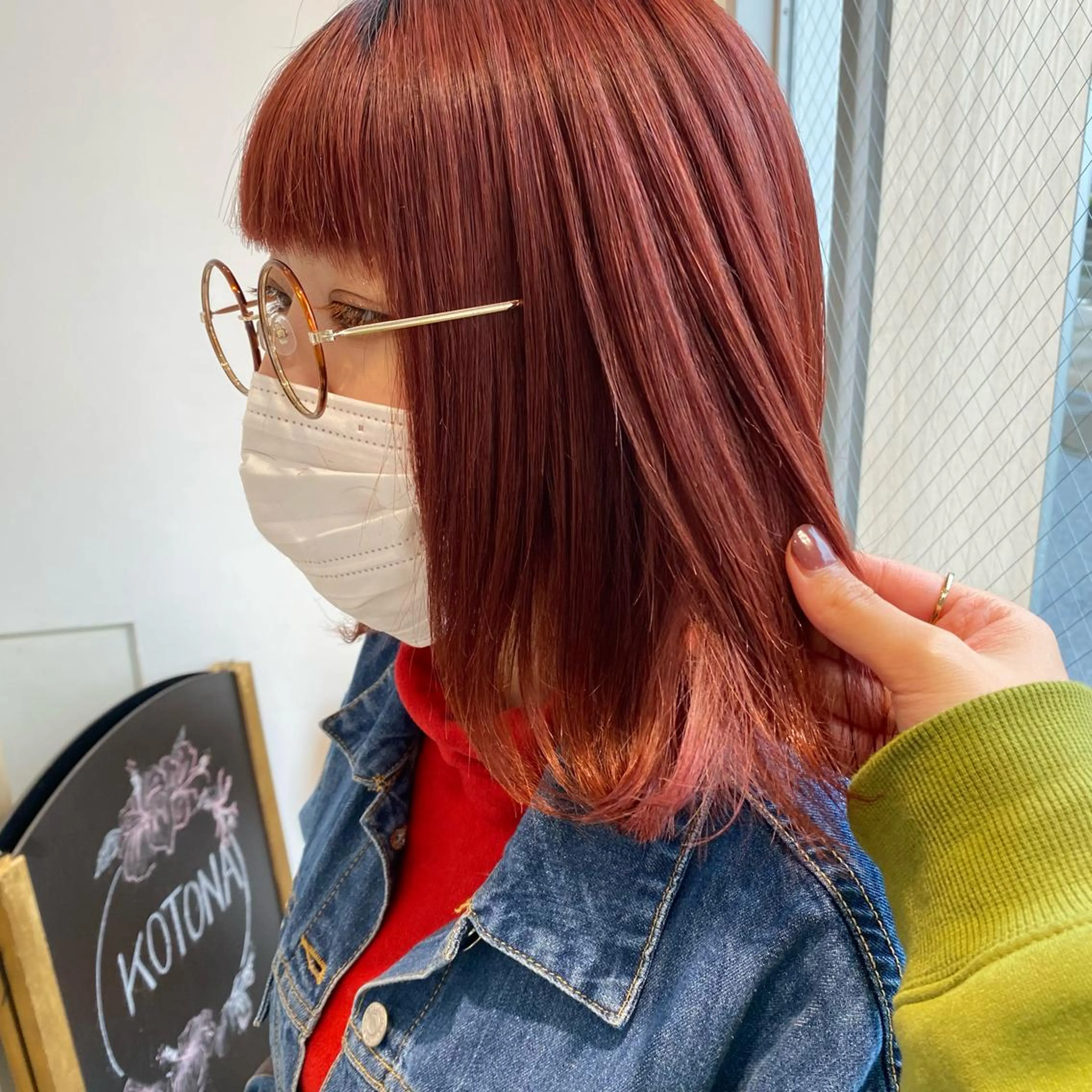 ミディアム カラー オレンジ オレンジレッド レッドカラー カット Seymour  and    Sons所属・🌷Asuka /レイヤーカット🌷のヘアスタイル