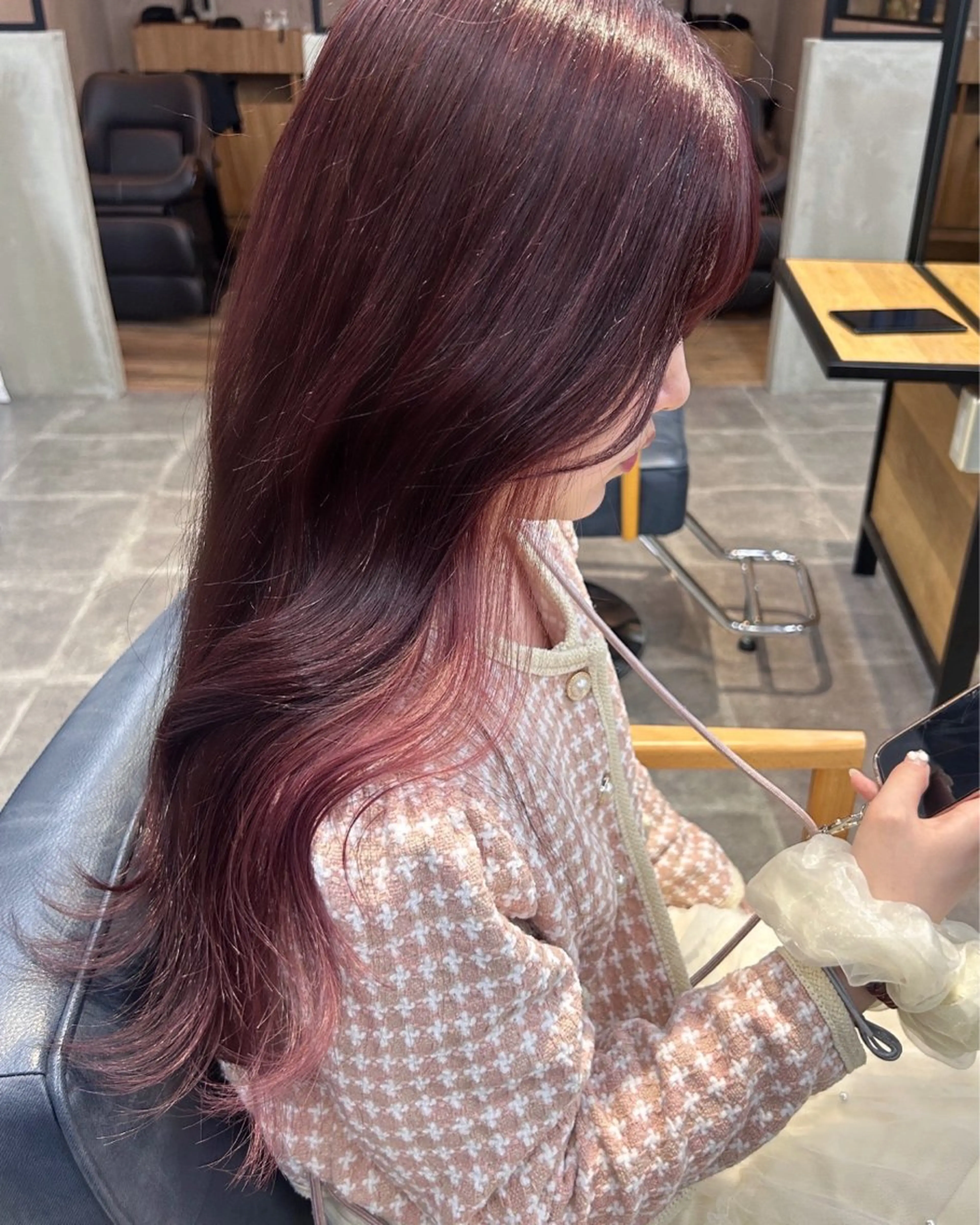 ロング カラー カット ヘアカラー トリートメント newi梅田🫧韓国 ヘア🫧sakiのヘアスタイル